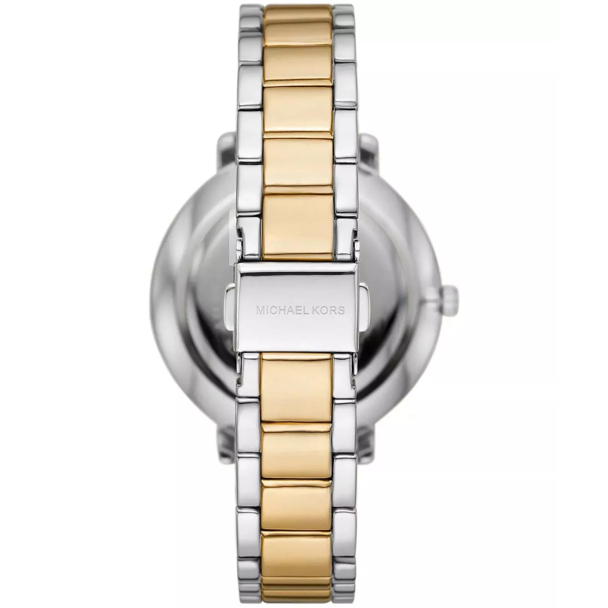 Michael Kors Pyper Zwei-Ton Legierung Weiß Zifferblatt Edelstahl Armband Damen Uhr MK4595