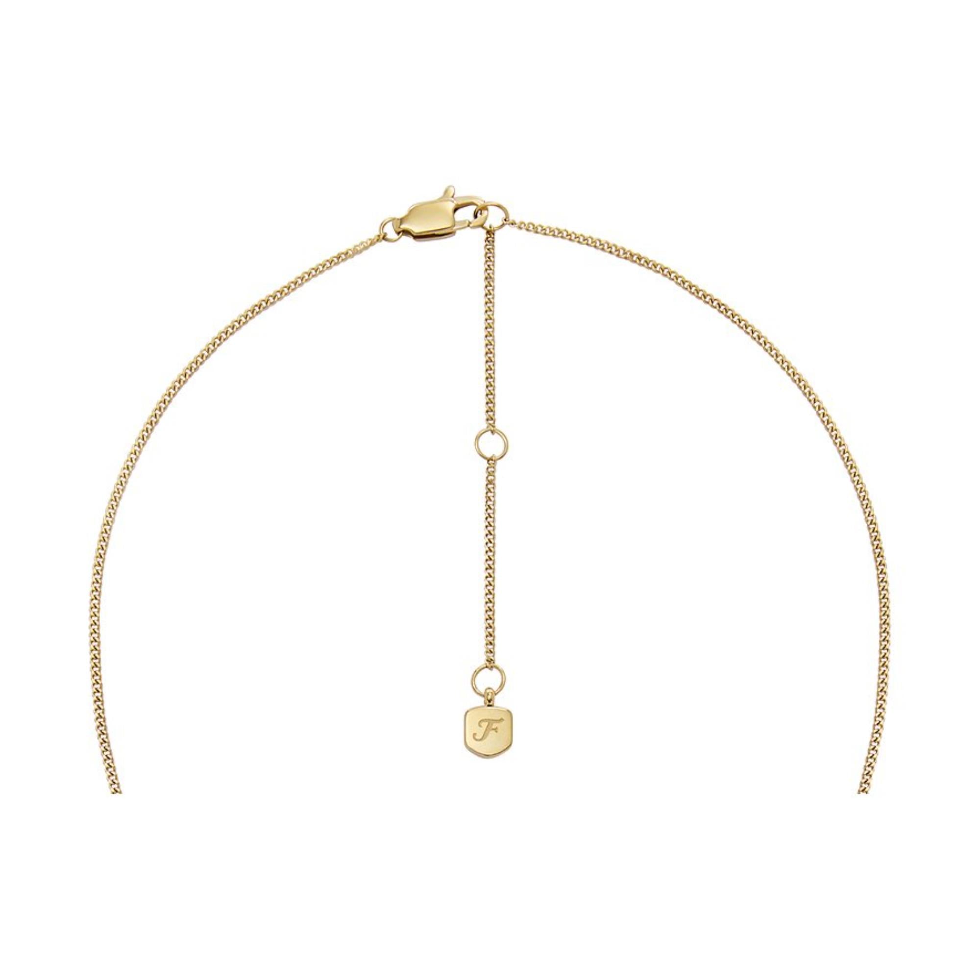 Fossil Written in the Stars Gold-Tone Stainless Steel Gold Mother-of-Pearl Leo Pendant Ladies Necklace JF04842710