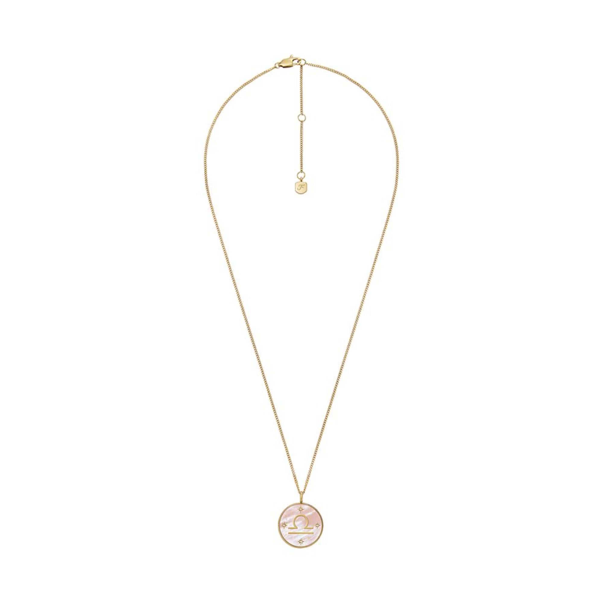 Fossil Written in the Stars Rosa Perlmutt Waage Anhänger Damenkette JF04844710