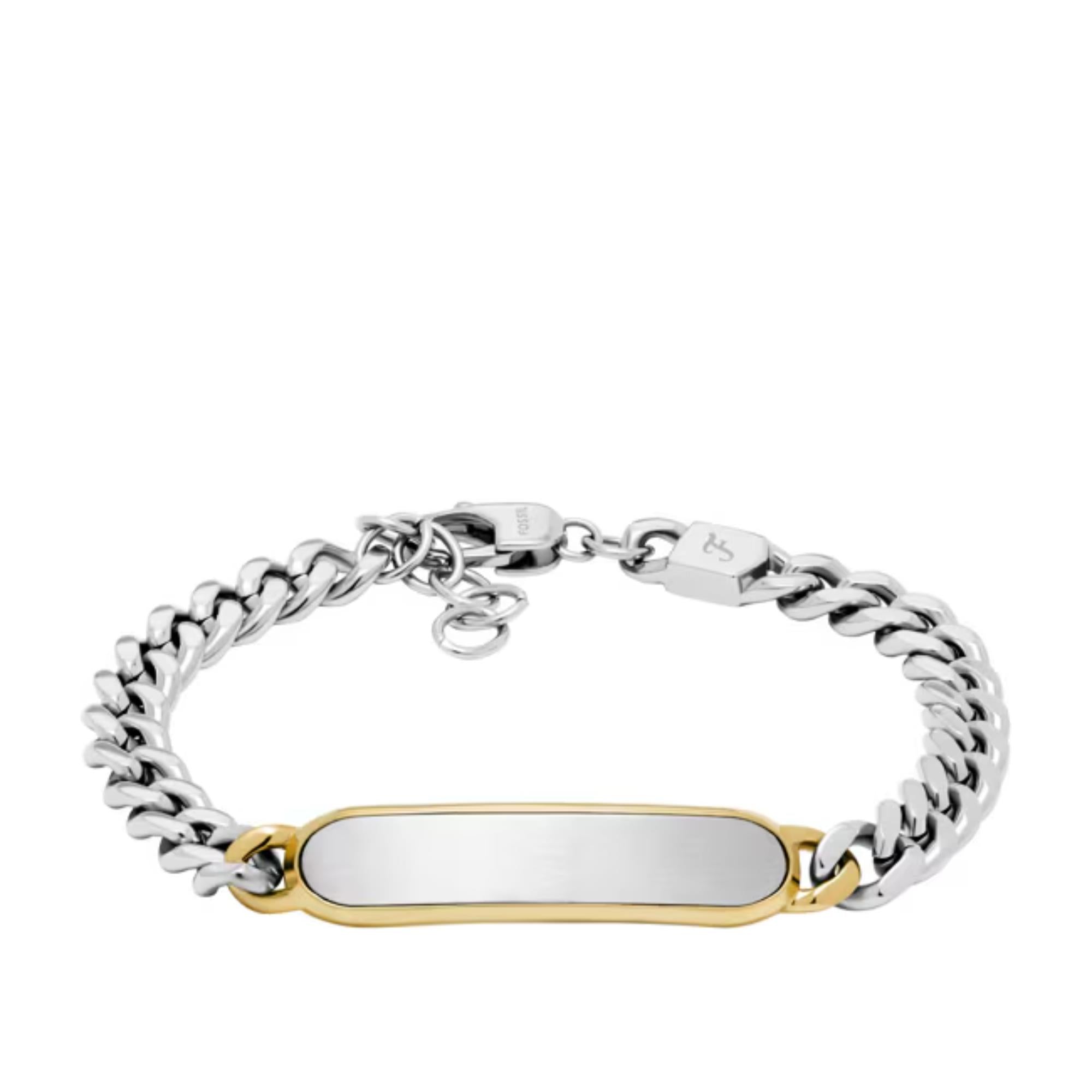 Fossil Drew Stainless Steel ID Men's Bracelet JF04851998