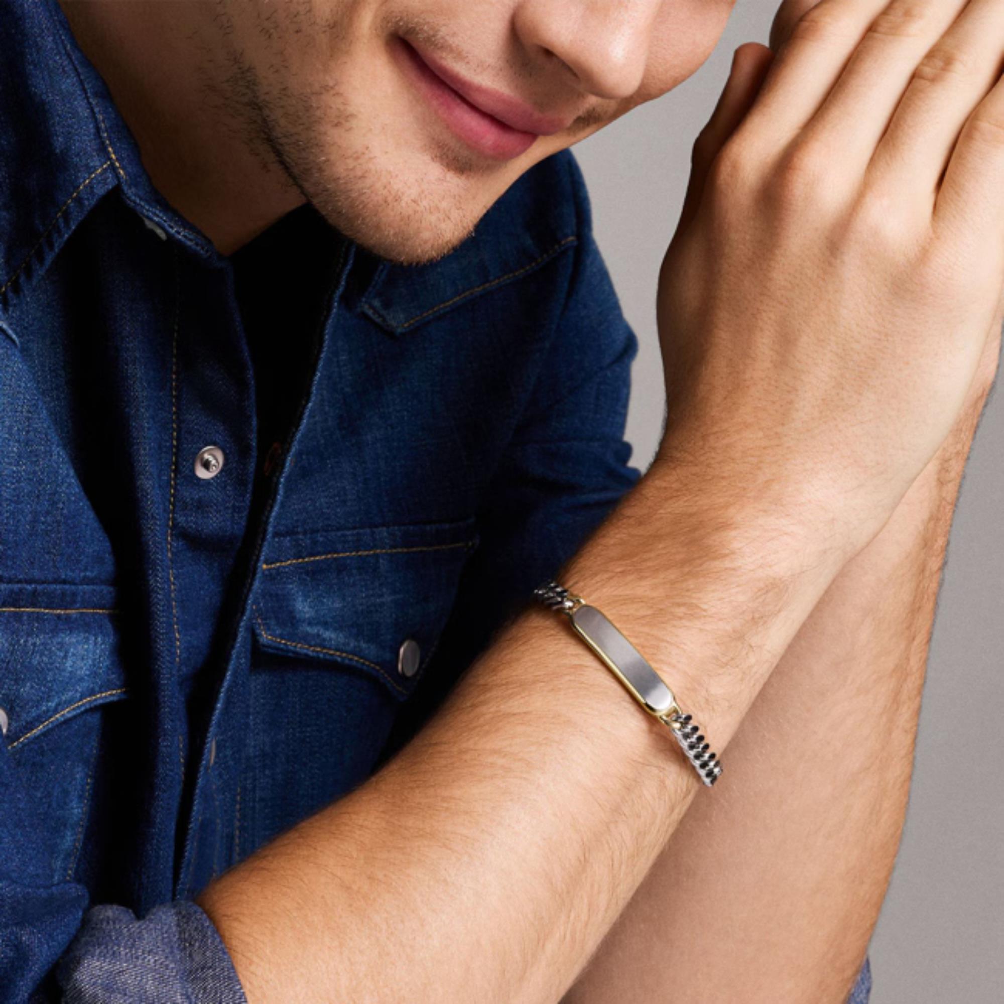 Fossil Drew Stainless Steel ID Men's Bracelet JF04851998