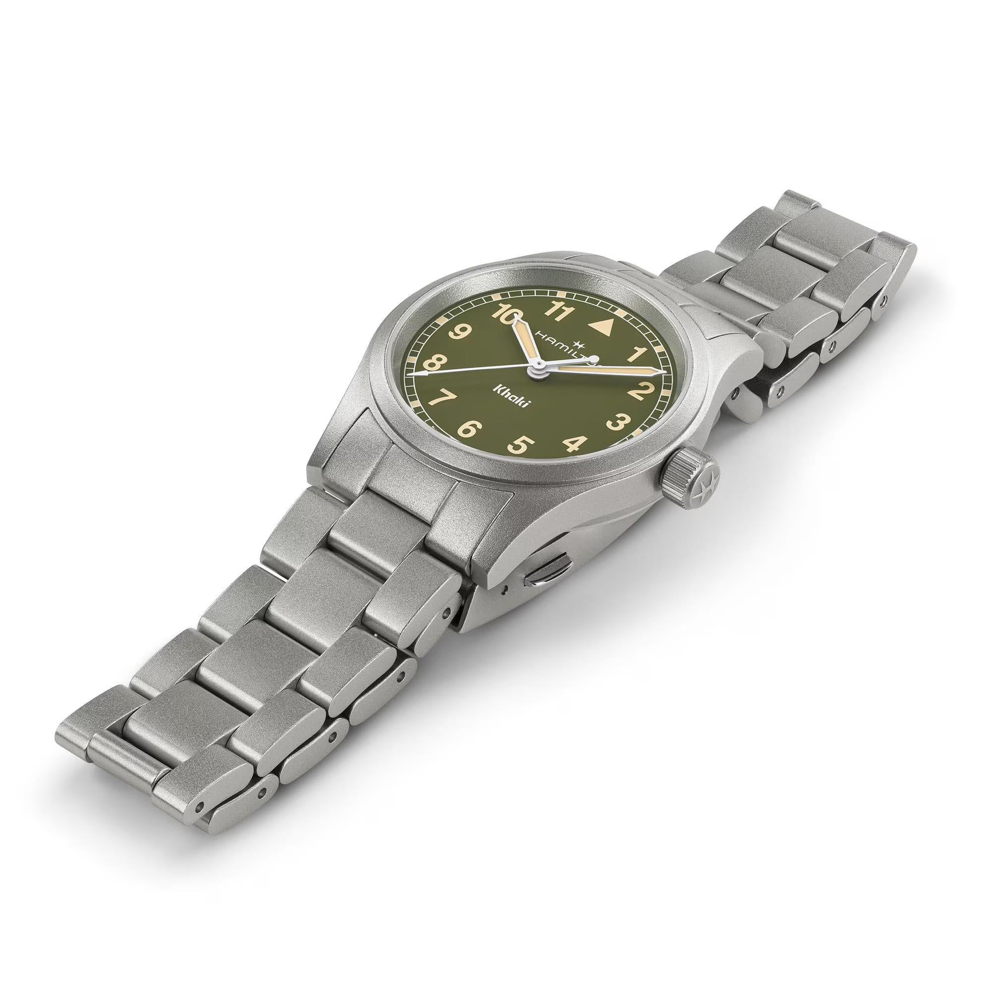 Hamilton Khaki Field H69301160 33mm brushed stainless steel case side profile