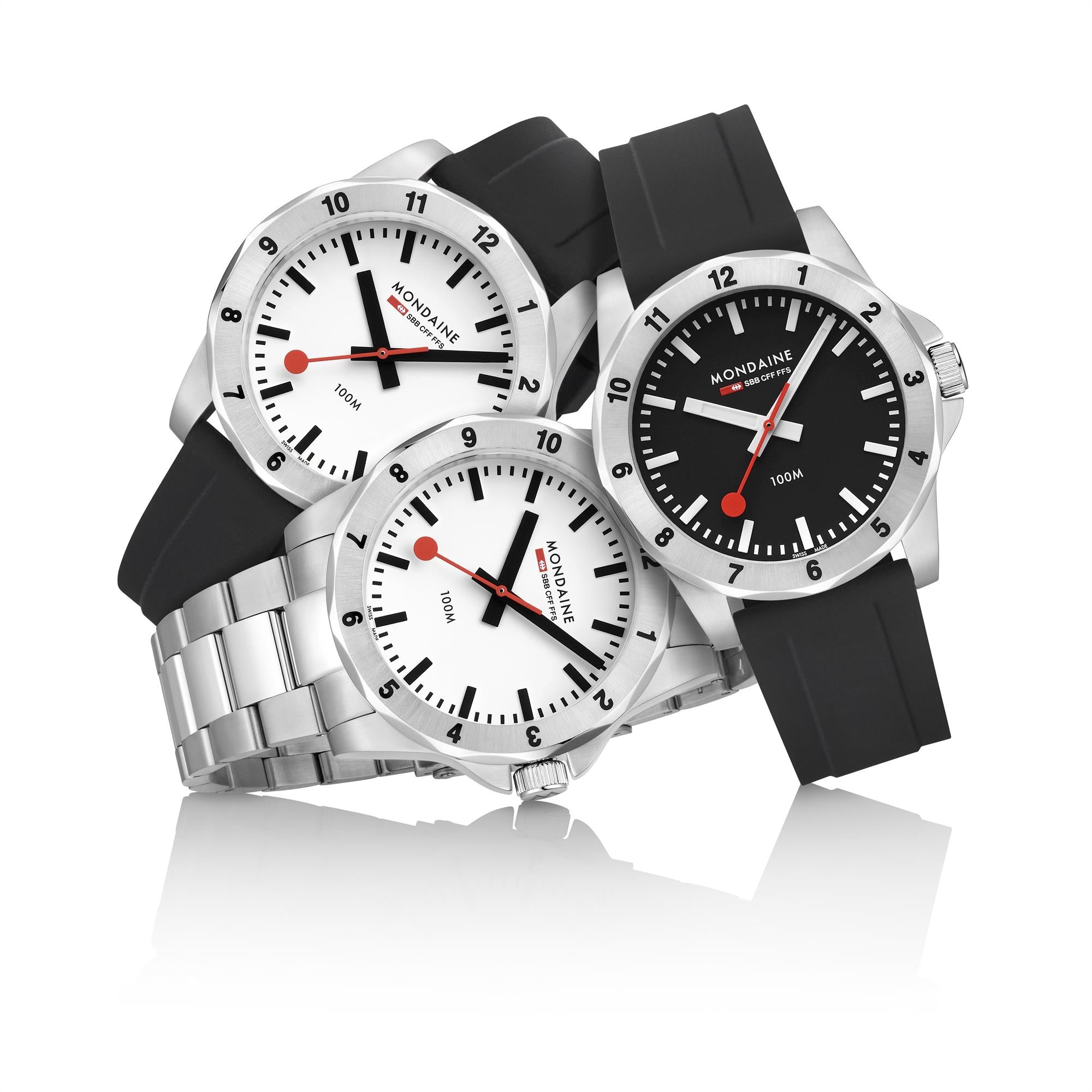 Mondaine Numeri 42mm White Dial Steel Mens Quartz Watch MSN.4211B.SK