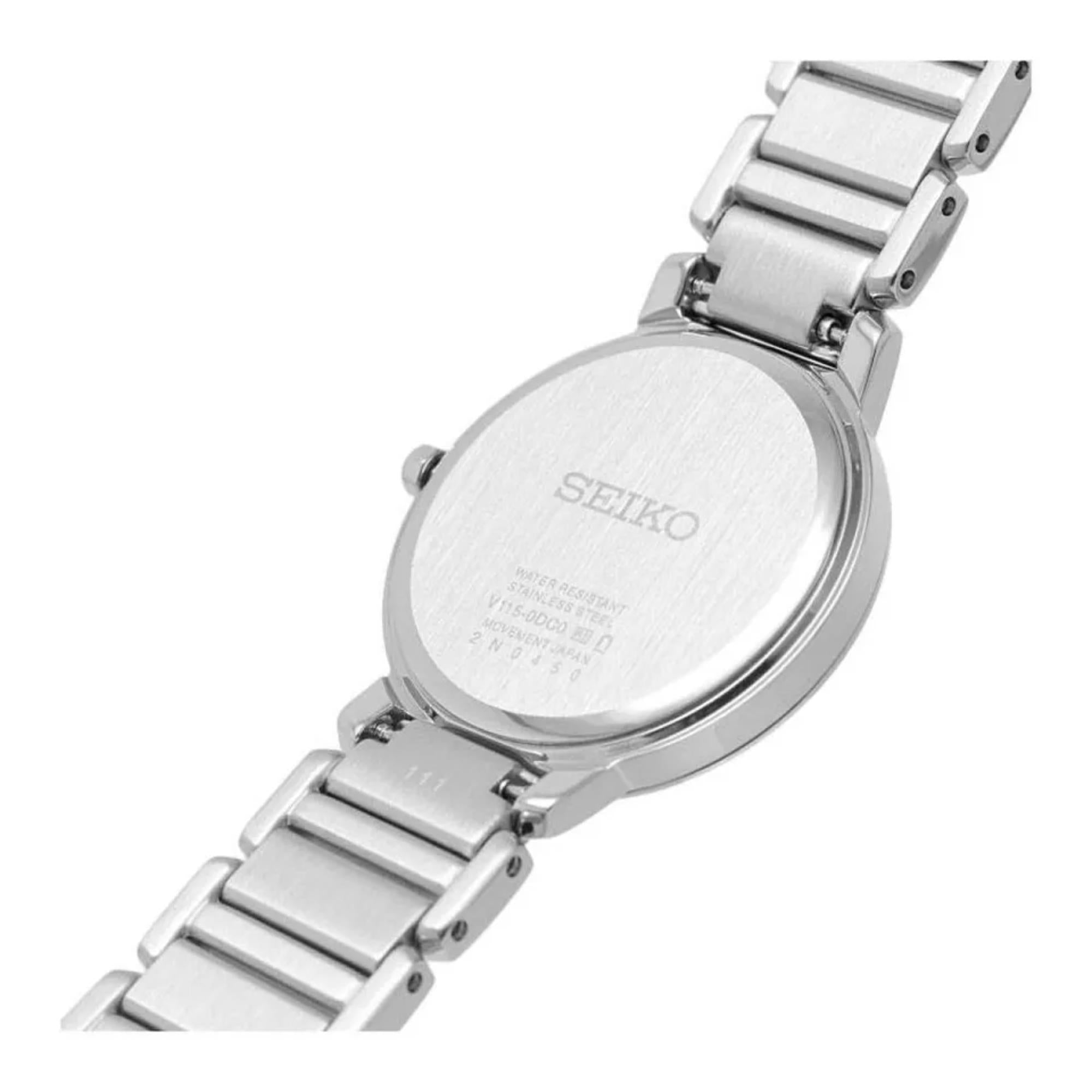Seiko Conceptual 30,5mm Perlmutt Zifferblatt Stahlarmband Damen Solar Uhr SUP467P1