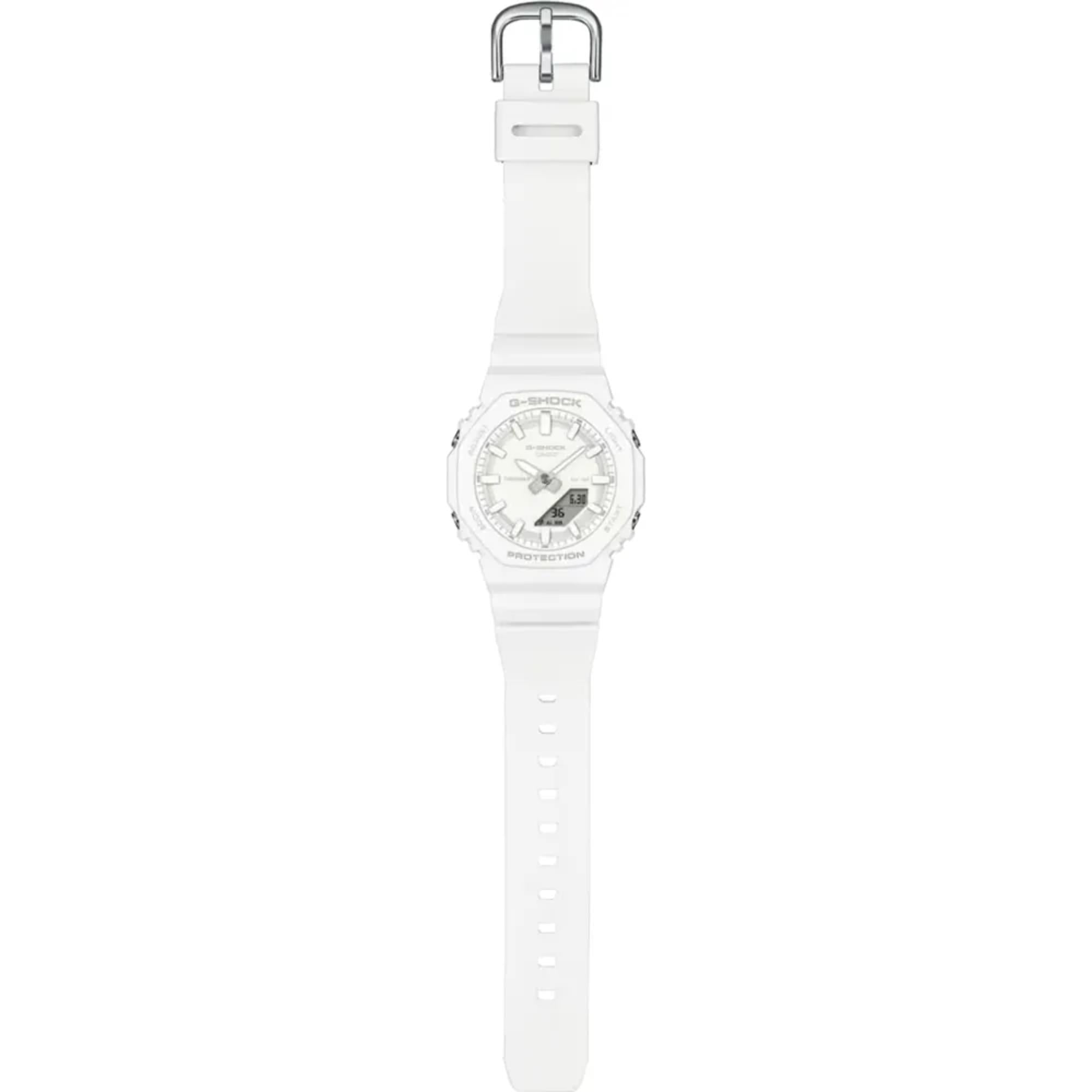 Casio G-Shock 2100 Serie Analog-Digital Weißes Zifferblatt Kunststoffarmband Damen Uhr GMA-P2100-7AER