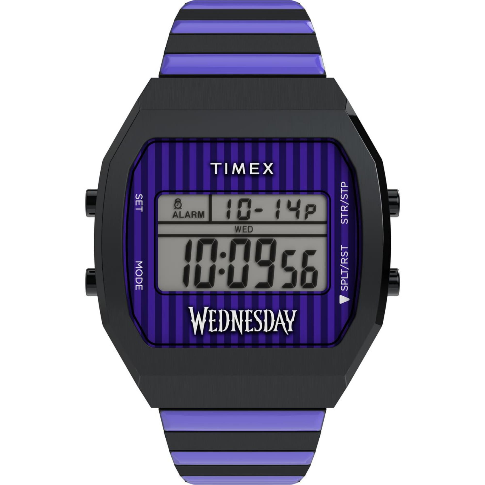 Timex Digital Wednesday T80 Purple Stainless Steel Unisex Watch TW2Y19500