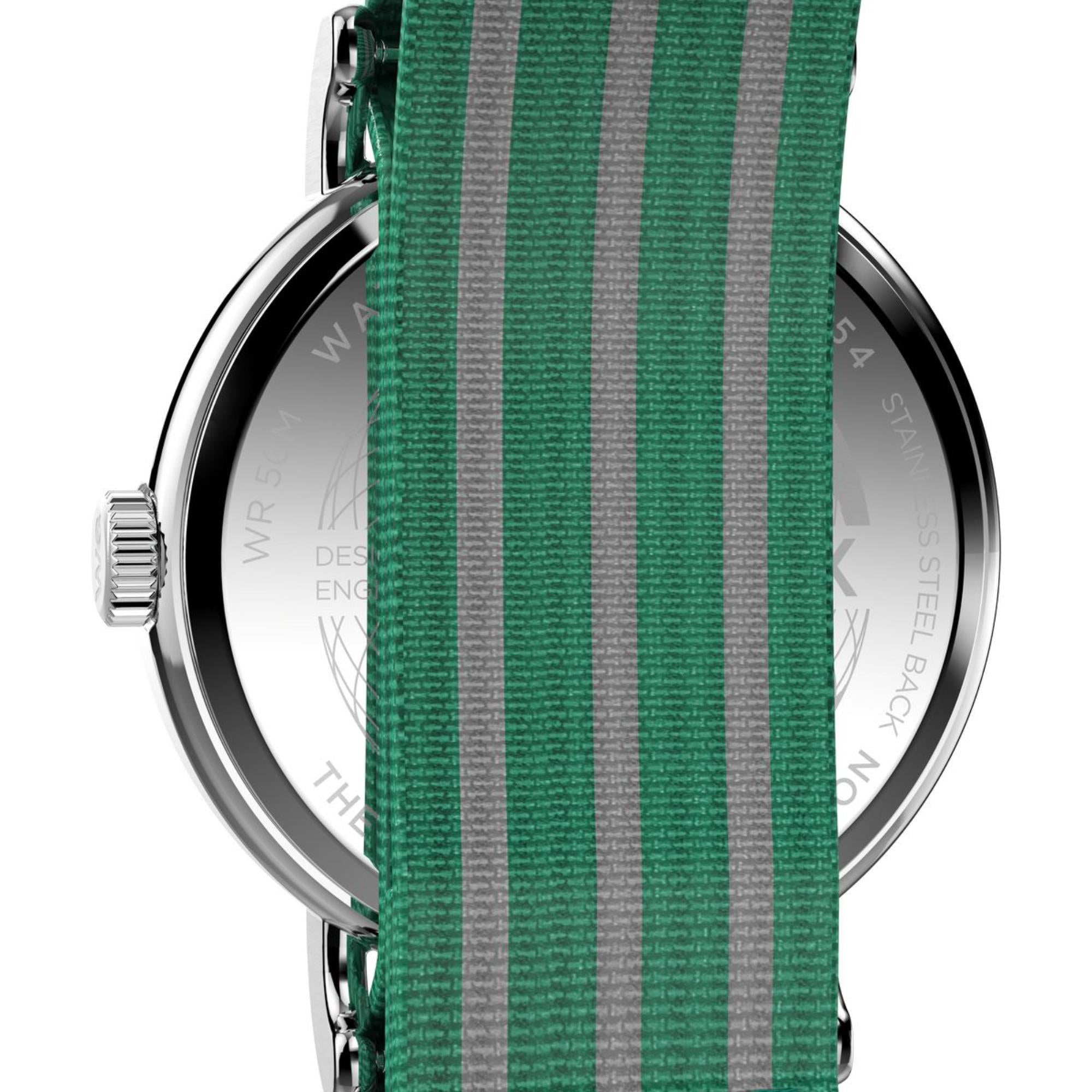 Timex Weekender 40mm Weißes Zifferblatt Stoff Herren Quarz Uhr TW2Y08800