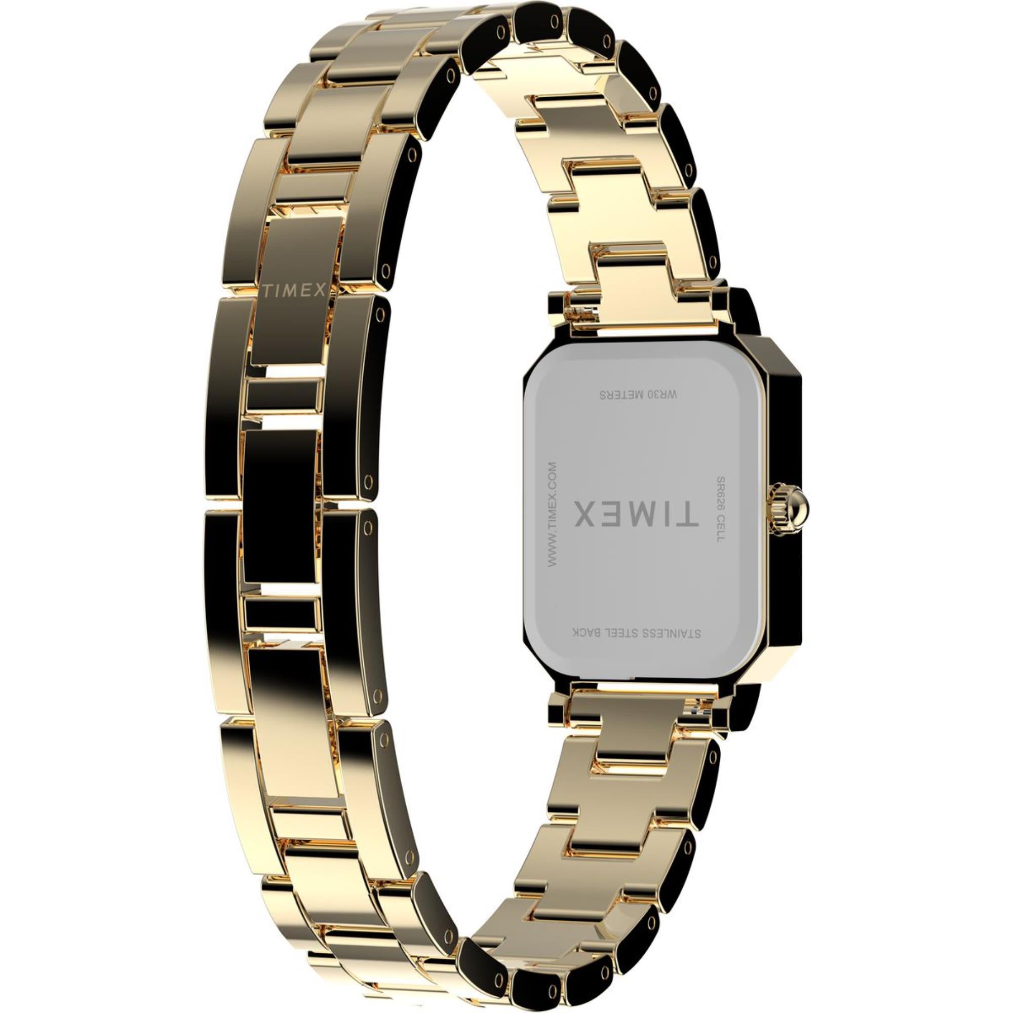 Timex Dress Weißes Zifferblatt Edelstahlarmband Damen Uhr TW2Y01200