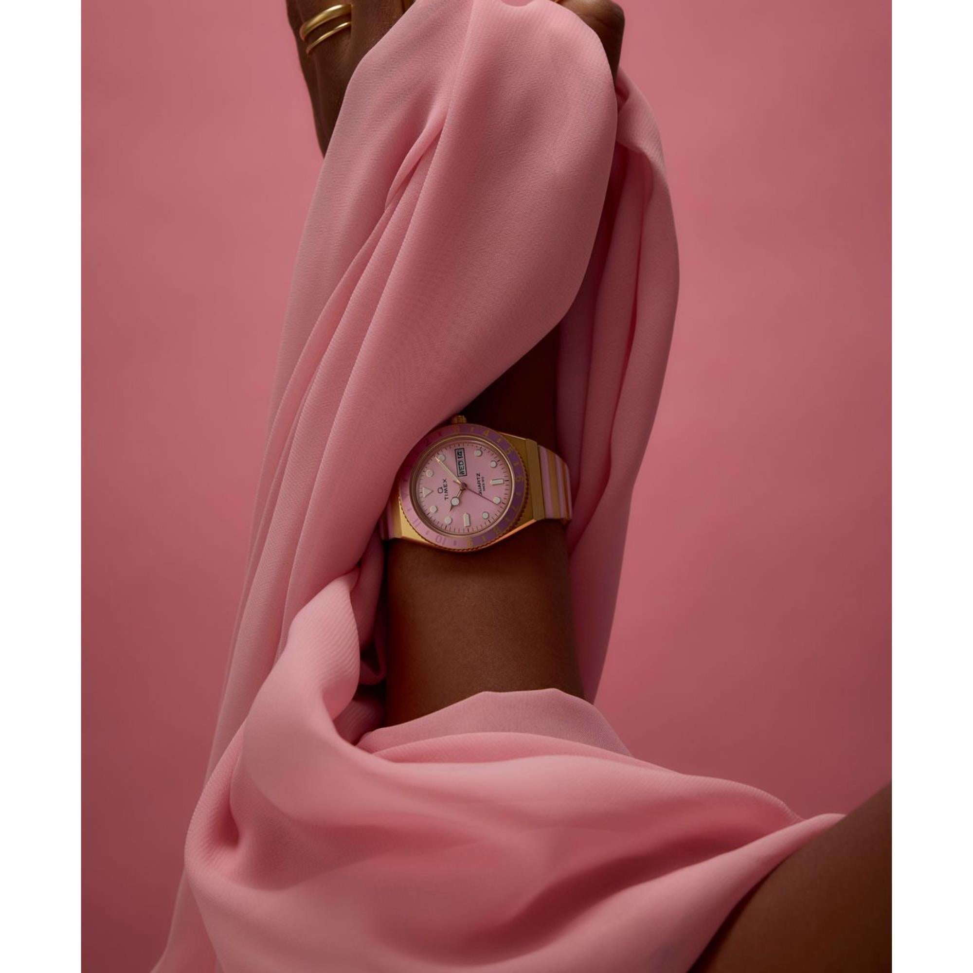 Q Timex Stainless Steel Pink Dial Women's Watch TW2W87600
