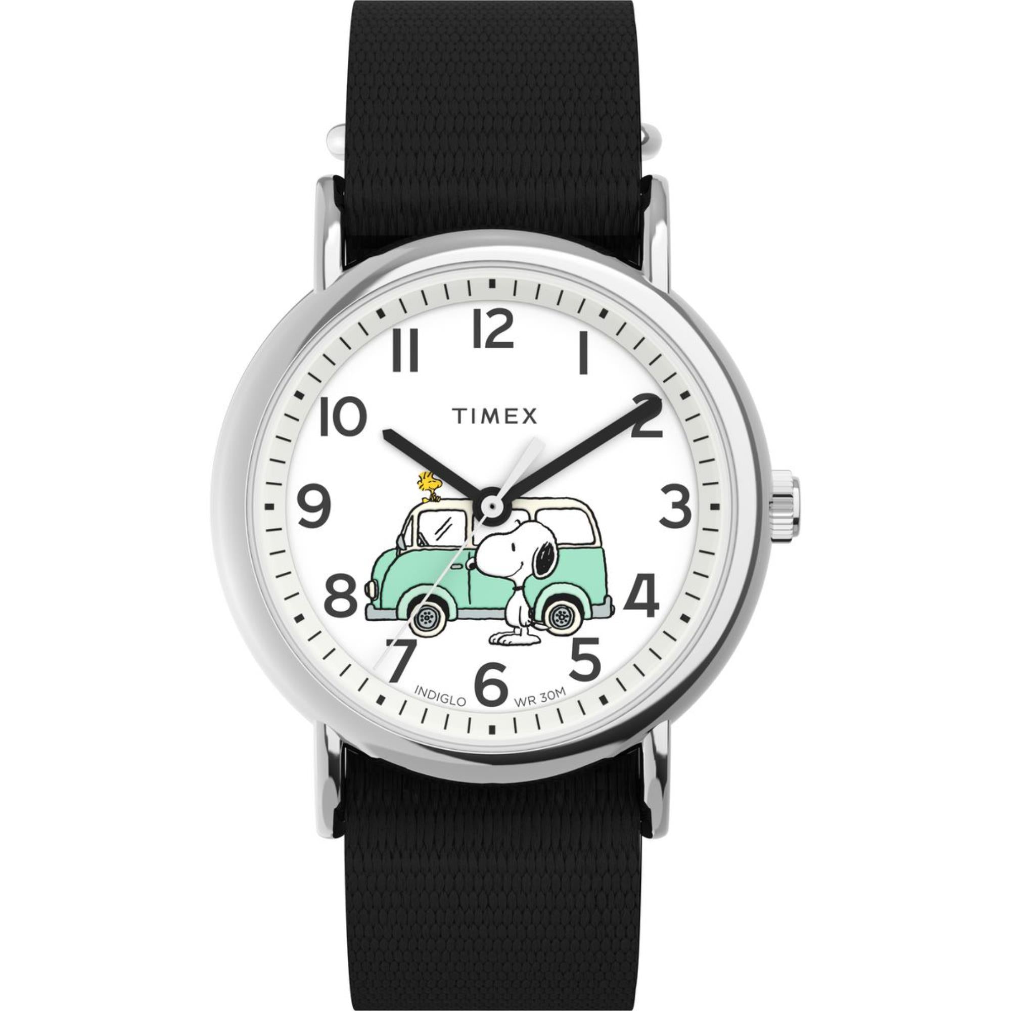 Timex Weekender 38mm Weiß Zifferblatt Stoff Damen Quarz Uhr TW2Y11800