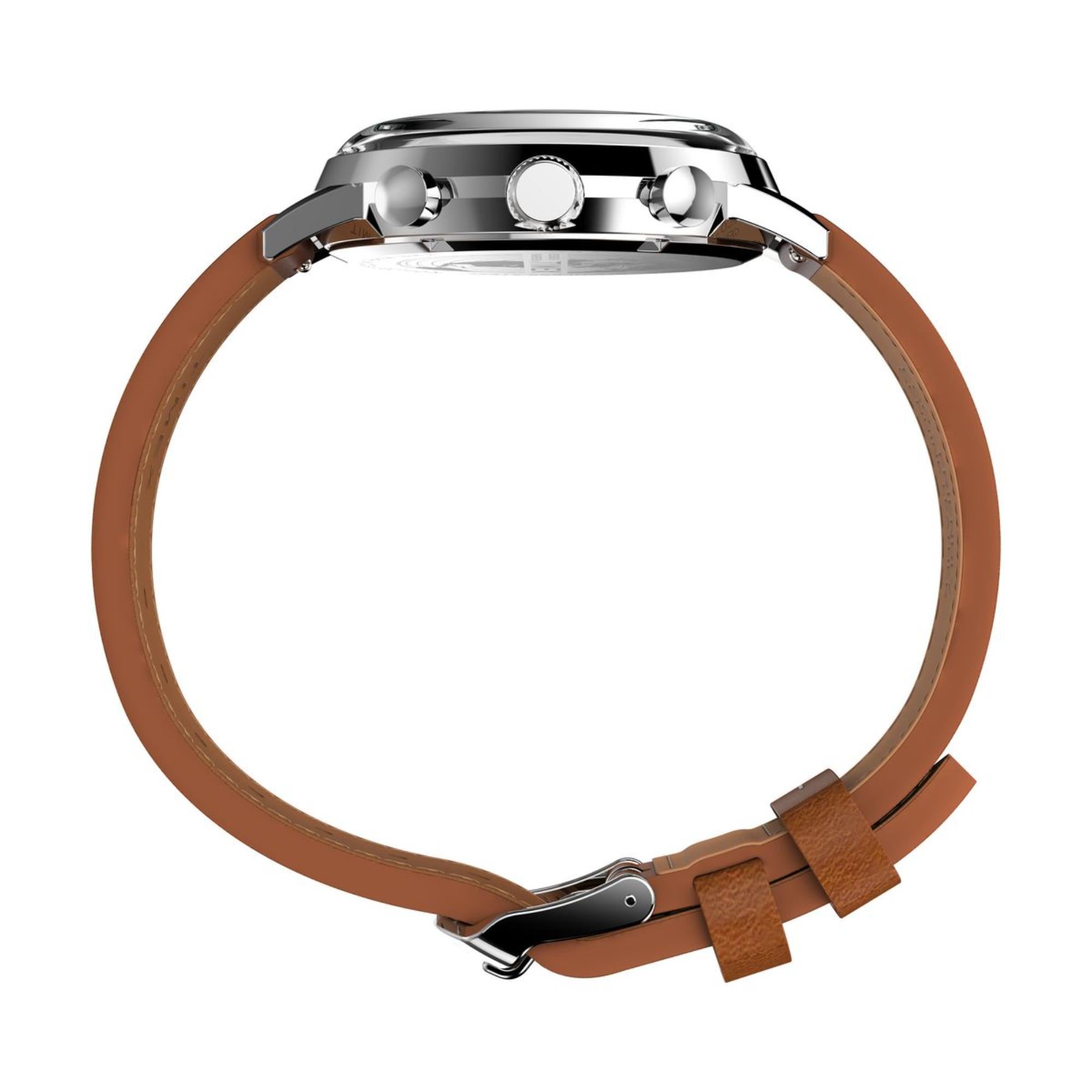 Timex Marlin Chronograph Tachymeter Grün Zifferblatt Lederarmband Herren Uhr TW2W99100