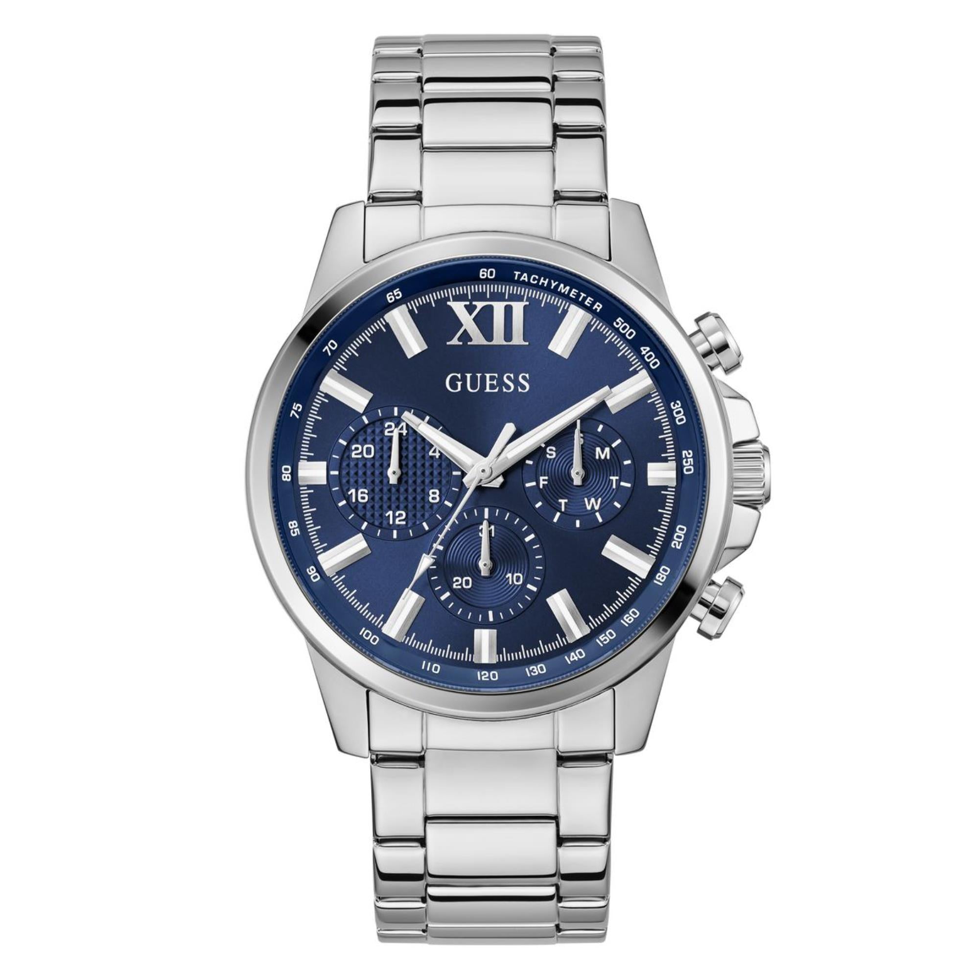 Guess Walker blaues Zifferblatt Edelstahlarmband Herren Uhr GW0900G4