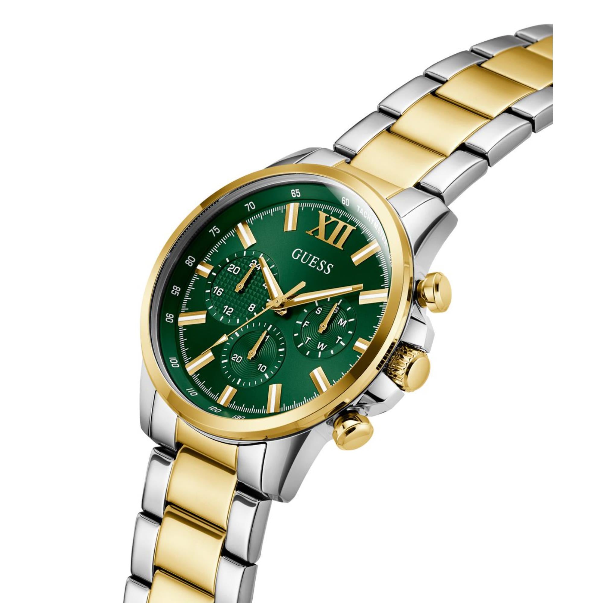 Guess Walker Green Dial Stainless Steel Strap Men's Watch GW0900G5