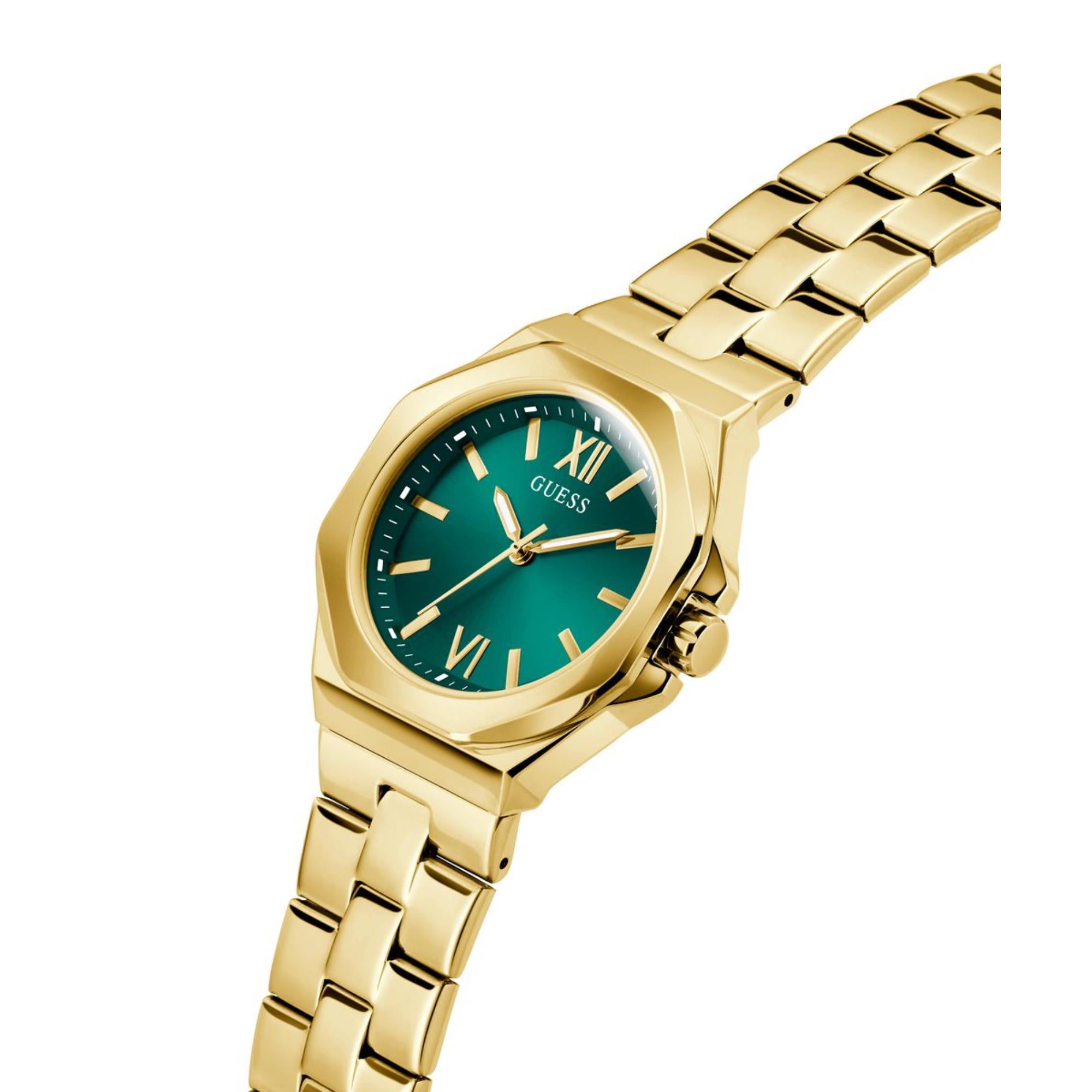 Guess Empress Green Dial Stainless Steel Strap Women's Watch GW0873L2