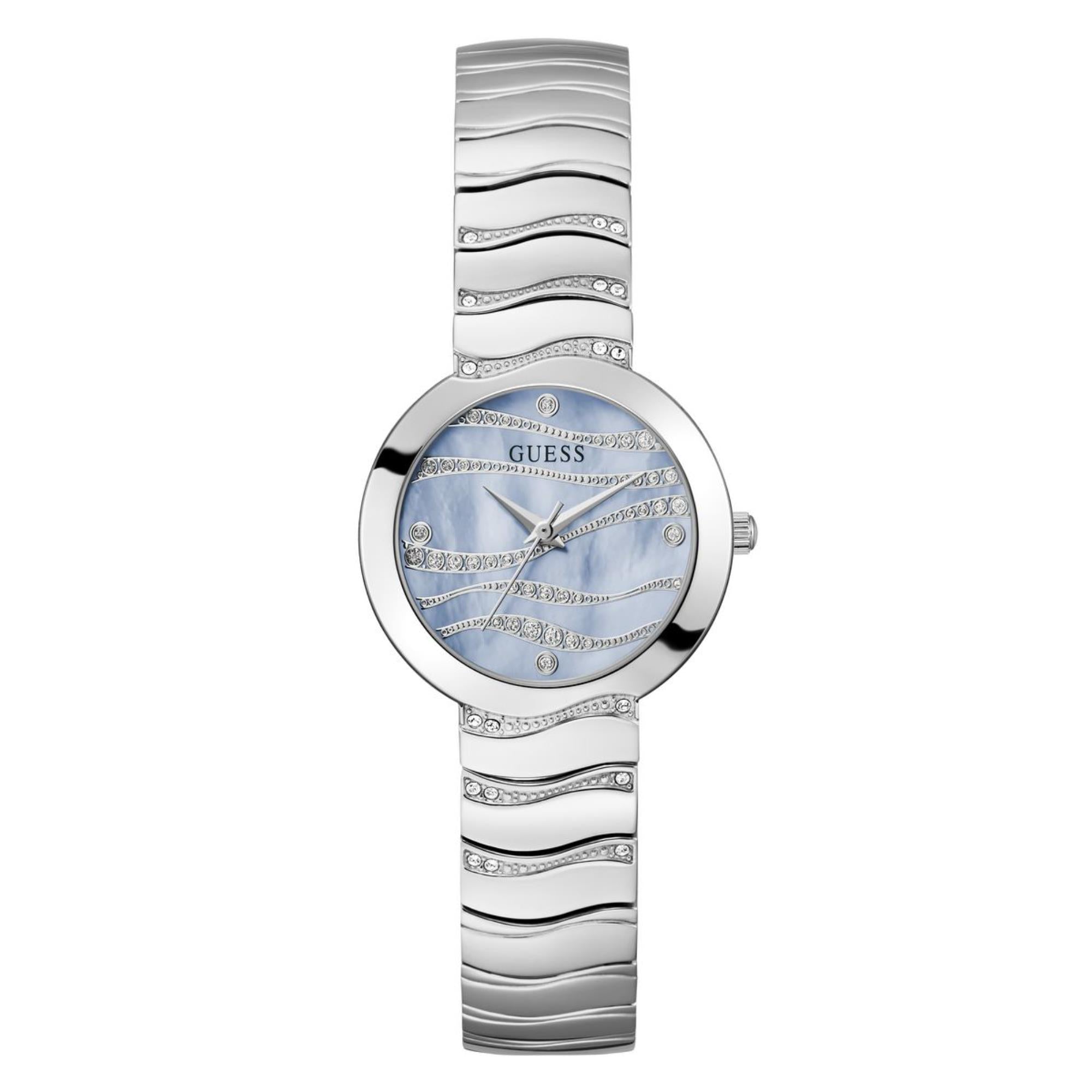 Guess Laguna blaues Zifferblatt Edelstahlarmband Damen Uhr GW0871L1