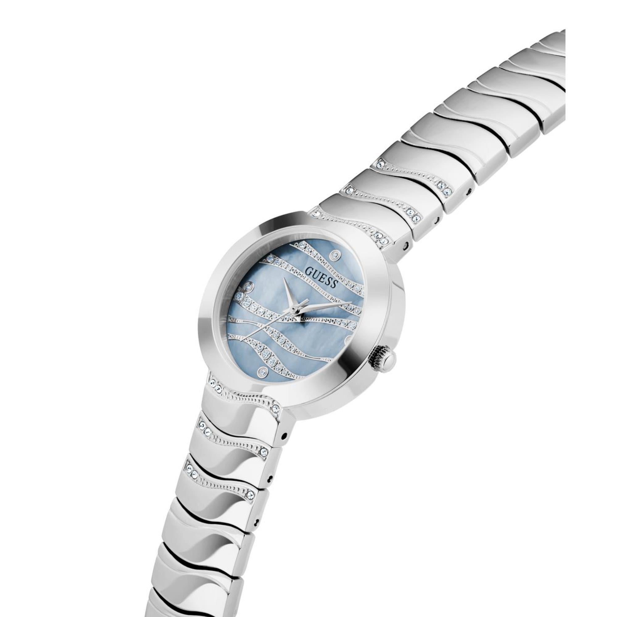 Guess Laguna blaues Zifferblatt Edelstahlarmband Damen Uhr GW0871L1