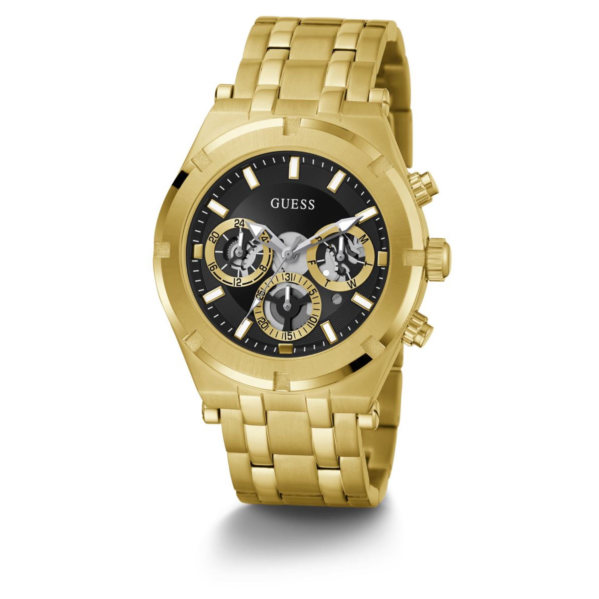 Guess Continental Black Dial Stainless Steel Strap Men's Watch GW0260G2