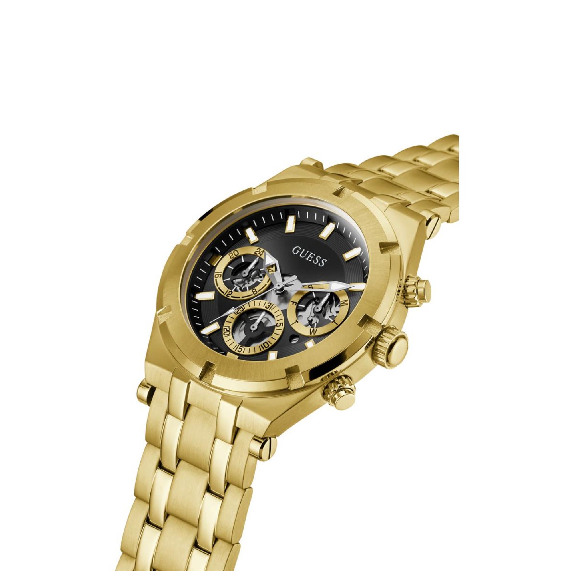 Guess Continental Black Dial Stainless Steel Strap Men's Watch GW0260G2