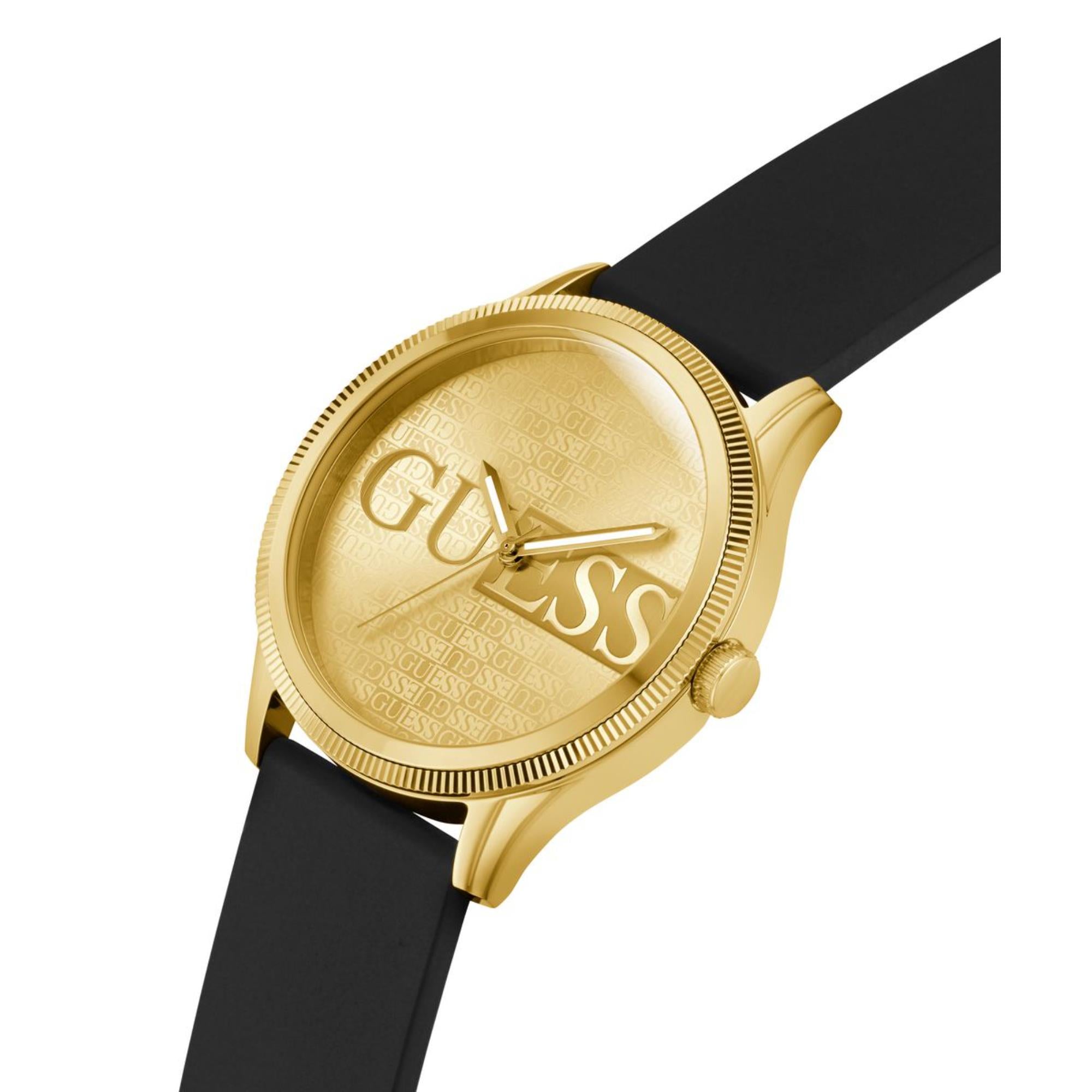 Guess Reputation Champagner Zifferblatt Silikonarmband Herren Uhr GW0726G2