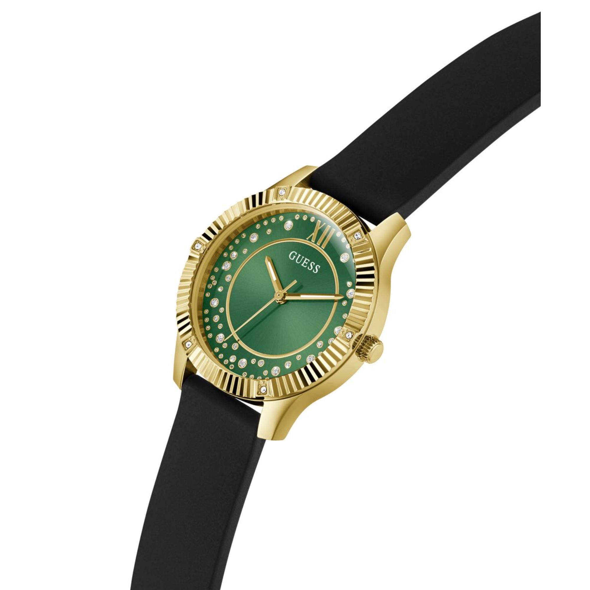 Guess Starstruck Grünes Zifferblatt Silikonarmband Damenuhr GW0766L3