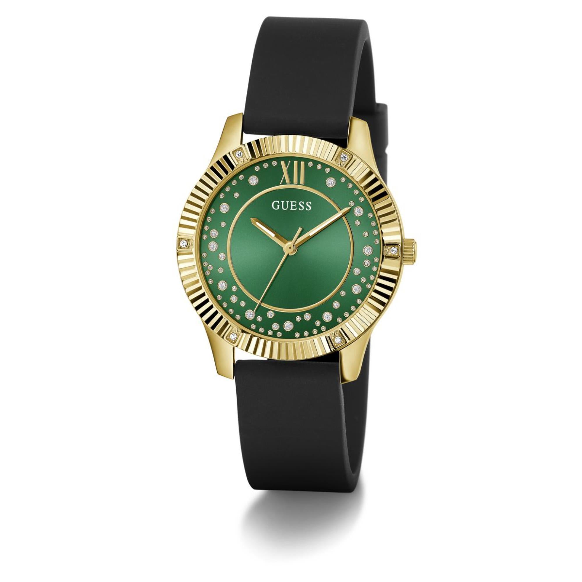 Guess Starstruck Grünes Zifferblatt Silikonarmband Damenuhr GW0766L3