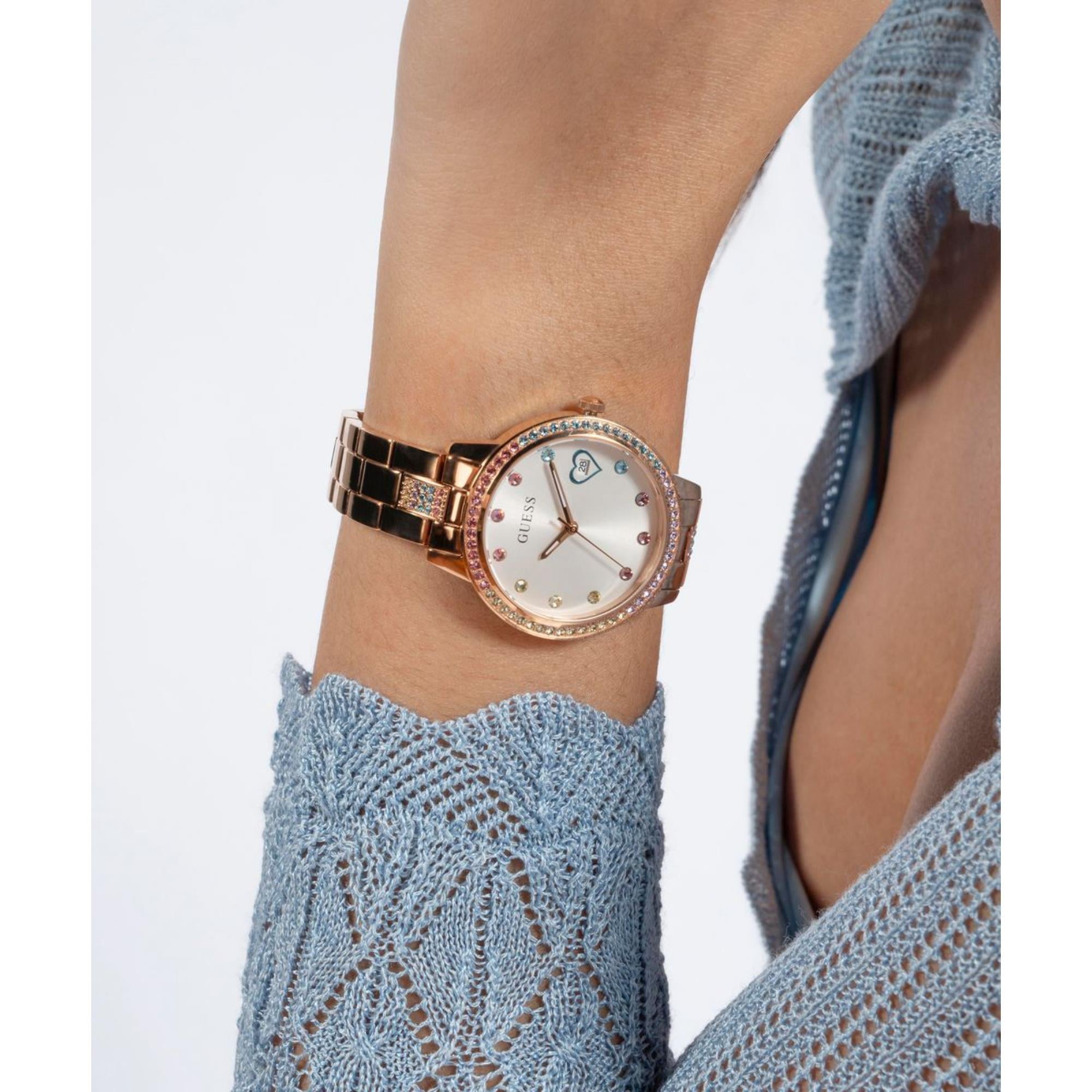 Guess Three of Hearts Quartz White Dial Women's Watch GW0657L3