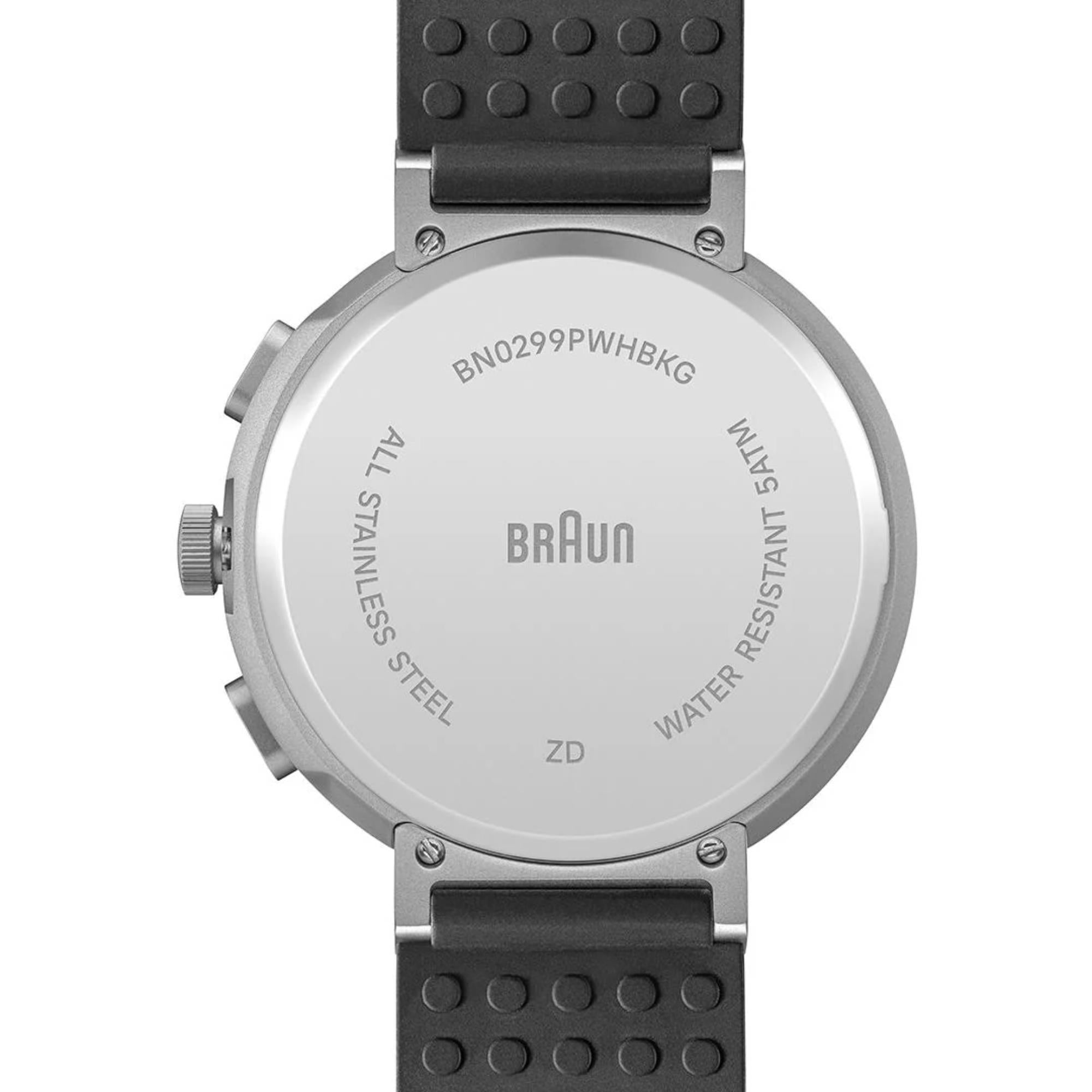 Braun Step Watch White Dial Silicone Strap Watch BN0299PWHBKG