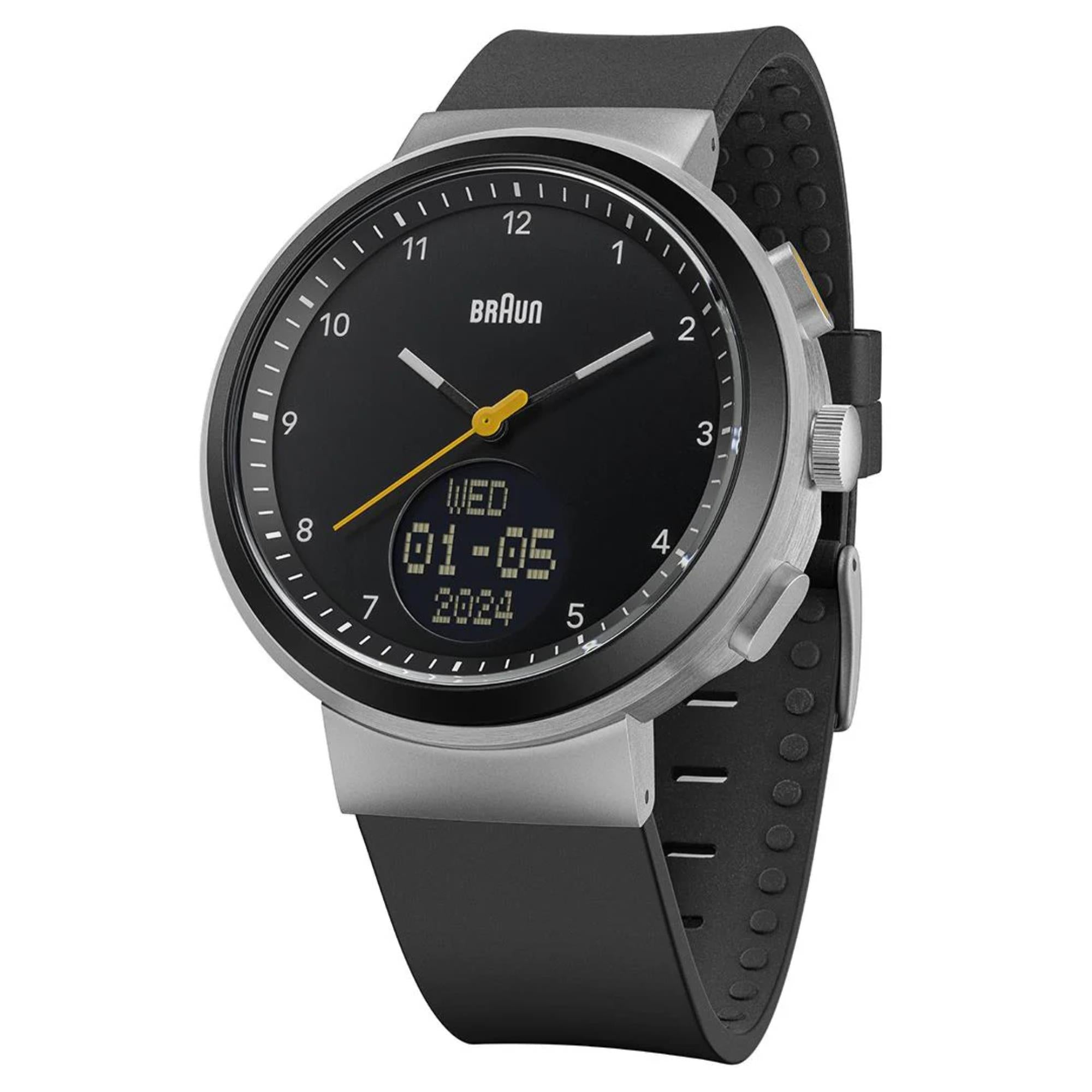 Braun Step Watch Black Dial Silicone Strap Watch BN0299NBKBKG