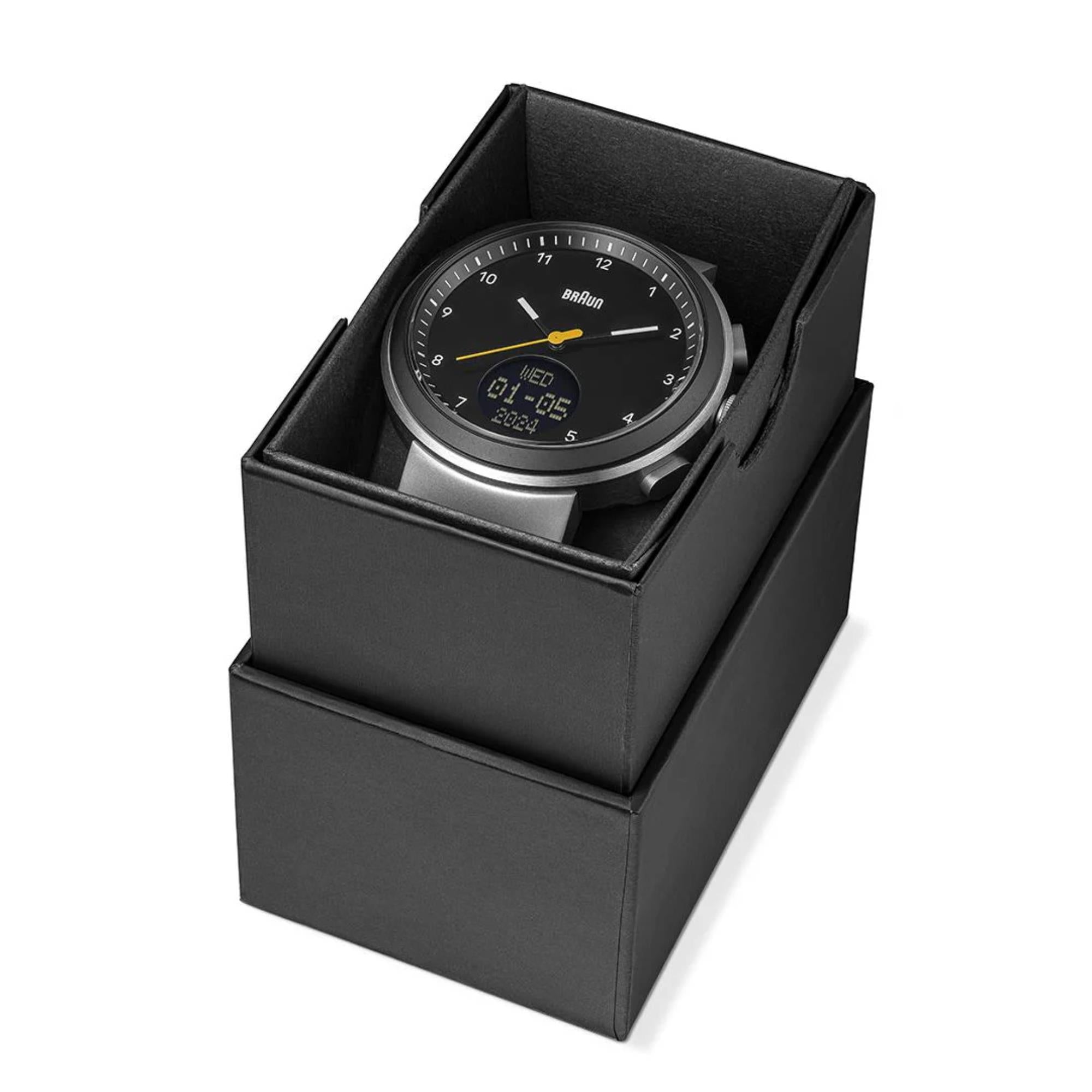 Braun Step Watch Black Dial Silicone Strap Watch BN0299NBKBKG