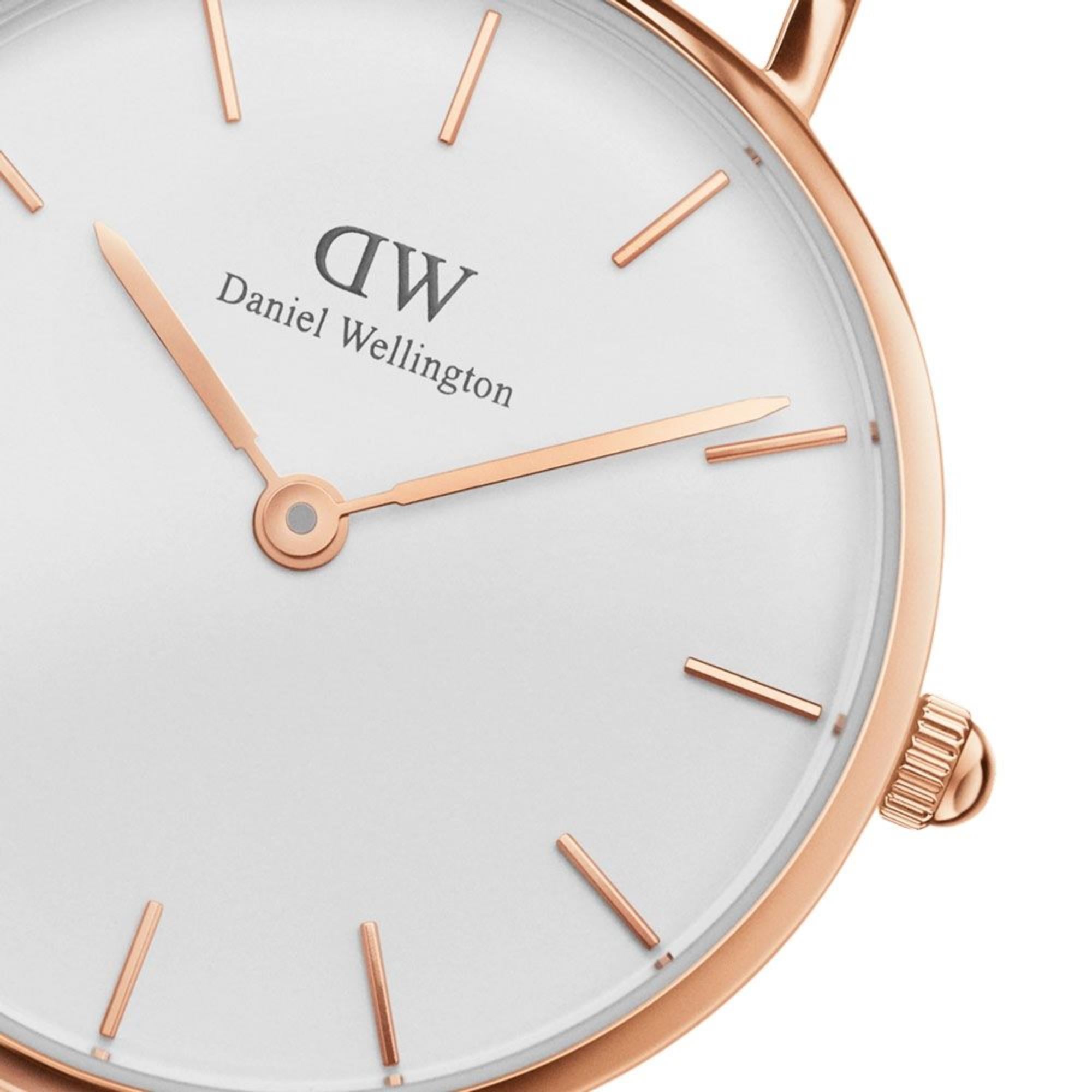 Daniel Wellington Petite 28mm White Dial Leather Ladies Quartz Watch DW00100249