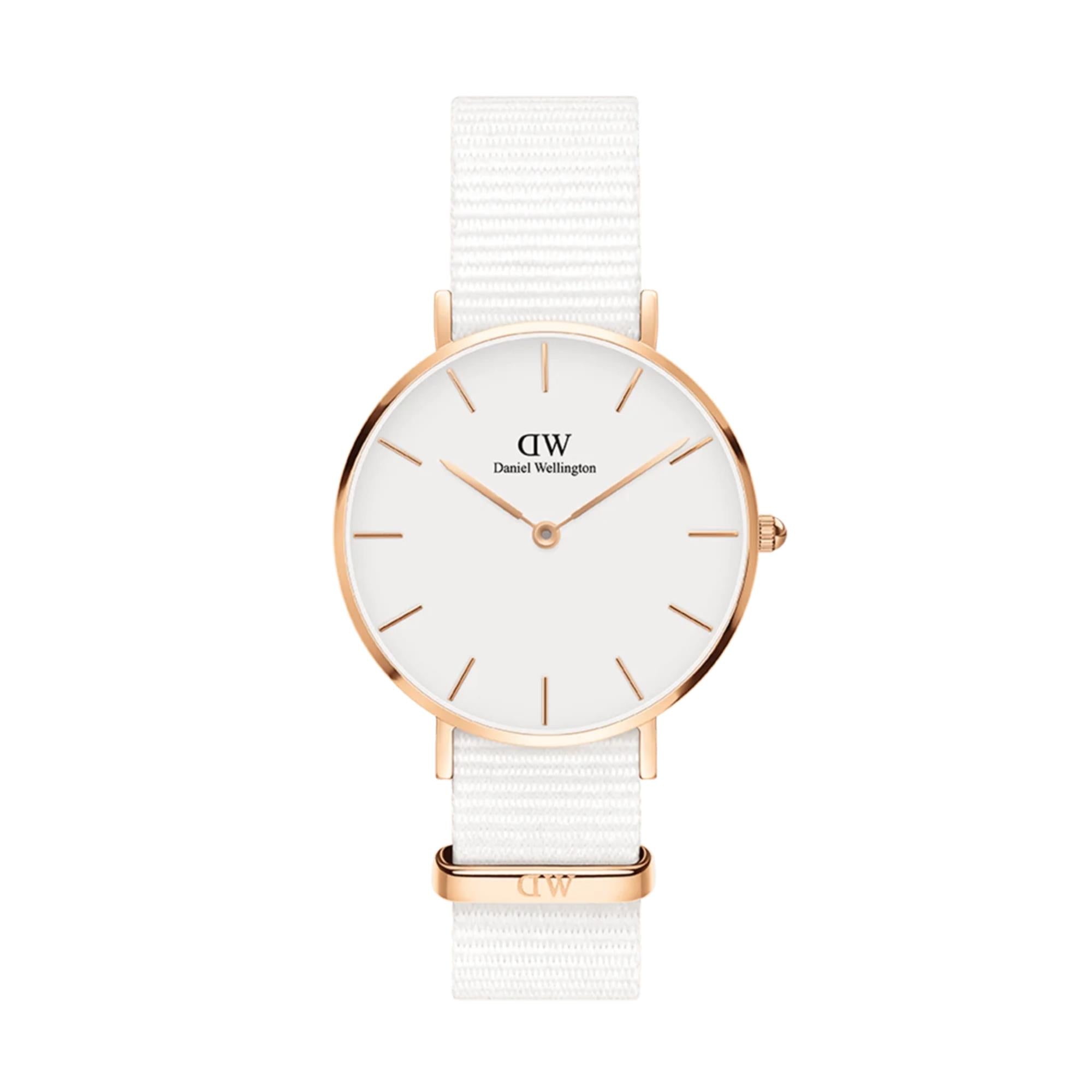 Daniel Wellington Petite 28mm White Dial NATO Ladies Quartz Watch DW00100313