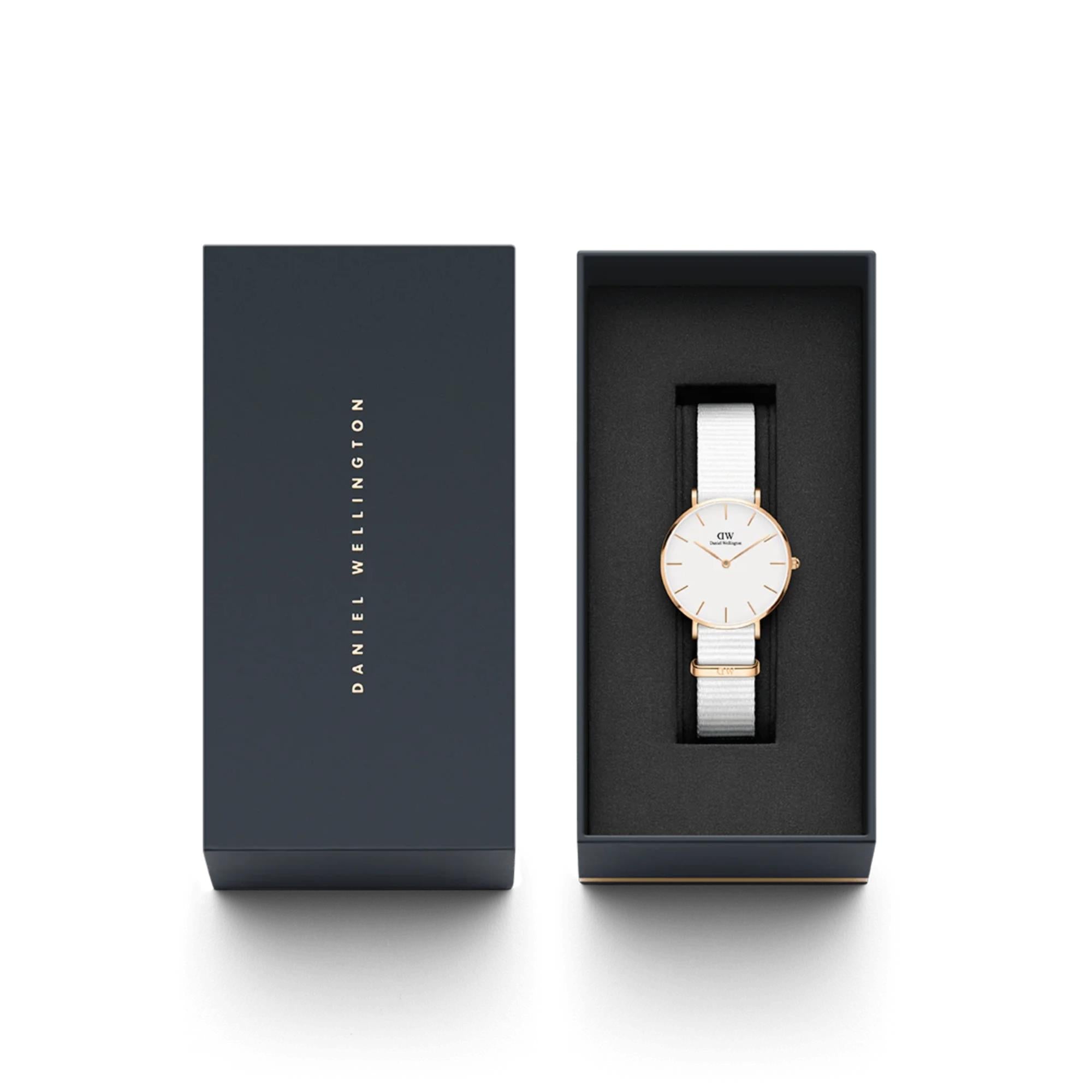 Daniel Wellington Petite 28mm White Dial NATO Ladies Quartz Watch DW00100313