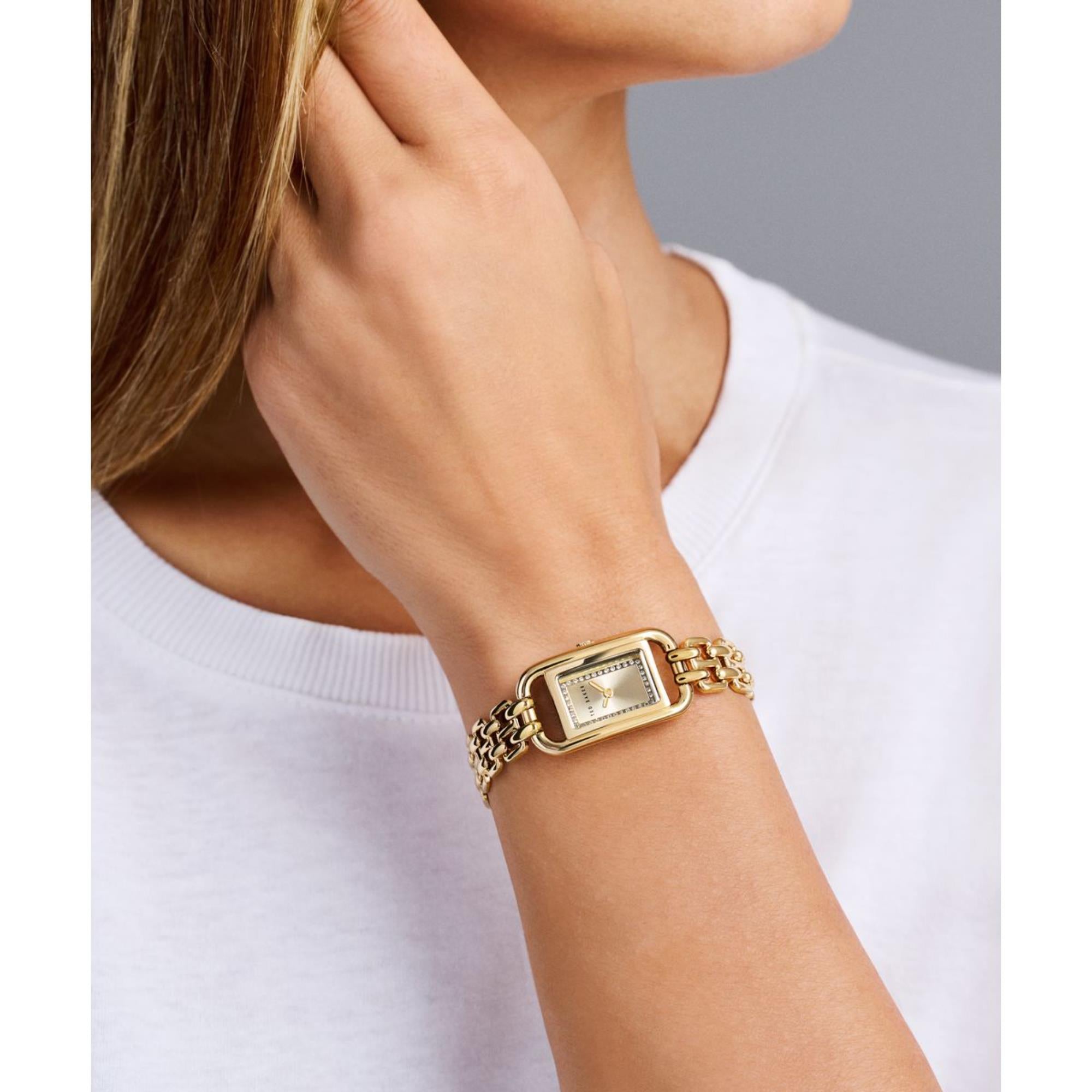 Ted Baker Tessye Goldenes Zifferblatt Edelstahlarmband Damen Uhr BKPTTS405