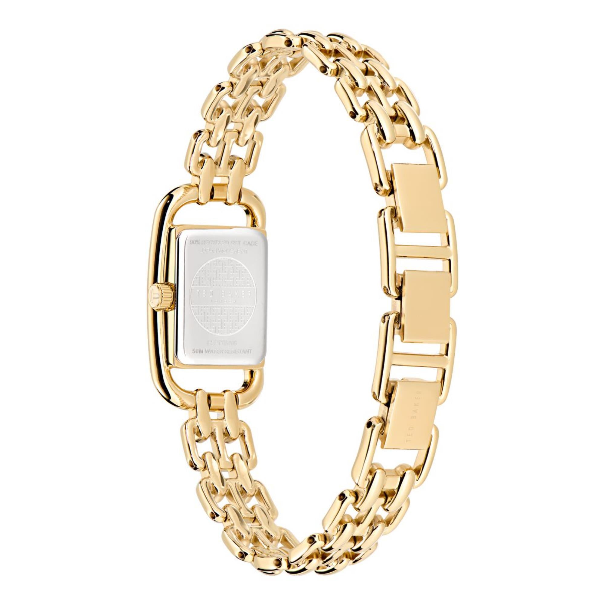Ted Baker Tessye Goldenes Zifferblatt Edelstahlarmband Damen Uhr BKPTTS405
