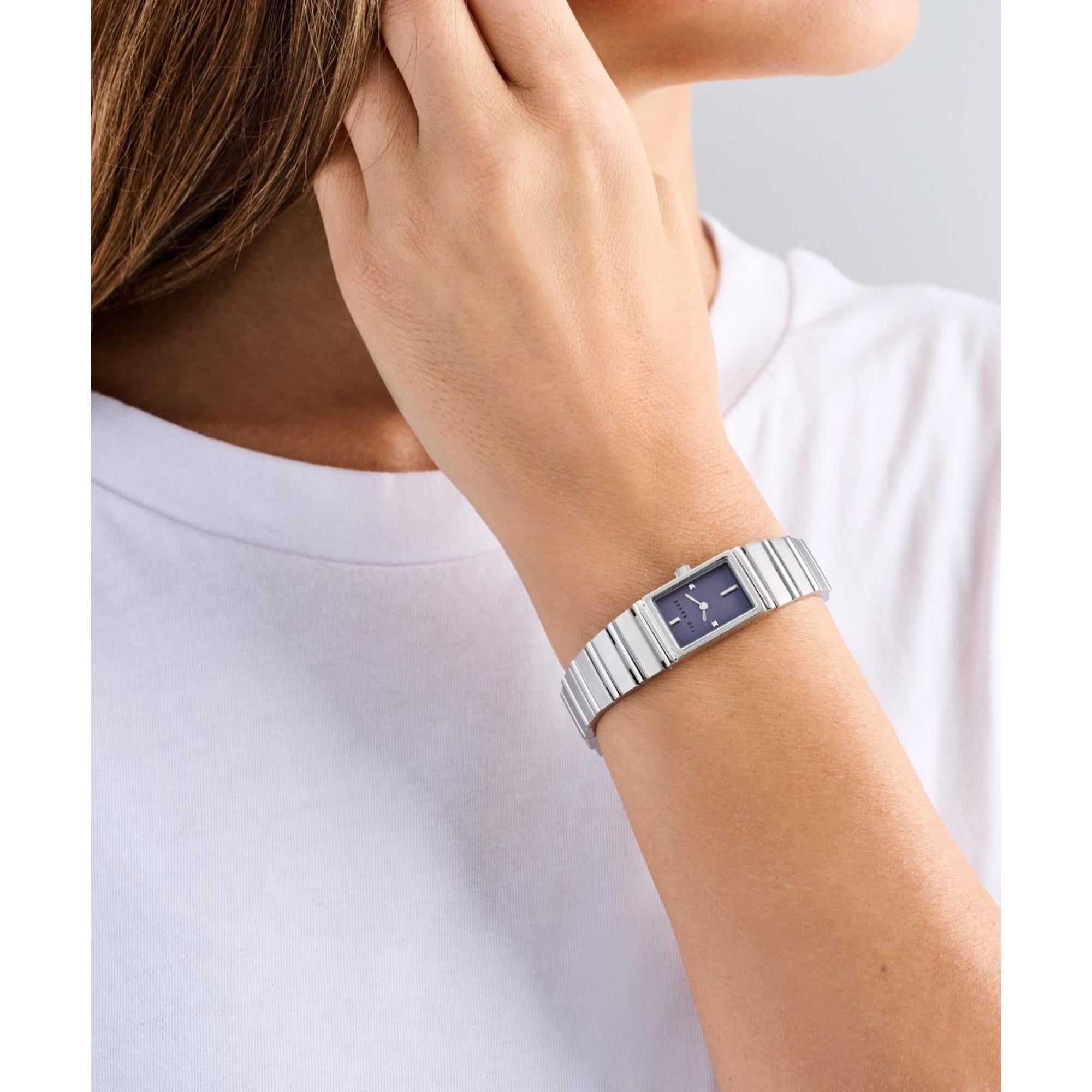 Ted Baker Lileey Blaues Zifferblatt Edelstahlarmband Damen Uhr BKPLLS501