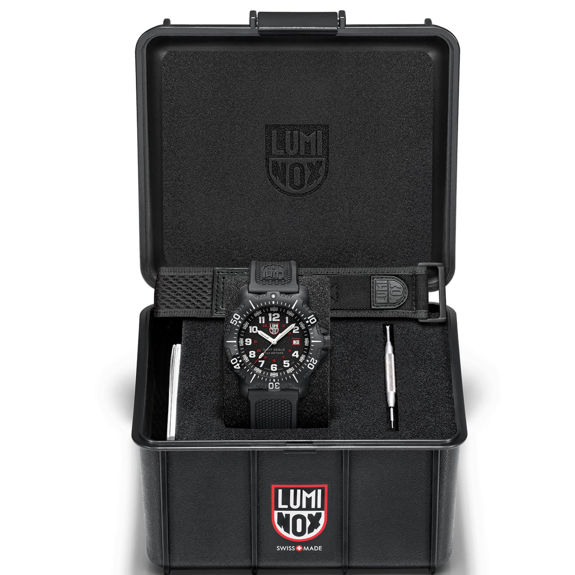 Luminox Navy Seal 45mm Black Dial Rubber Mens Quartz Watch XS.4231.SET