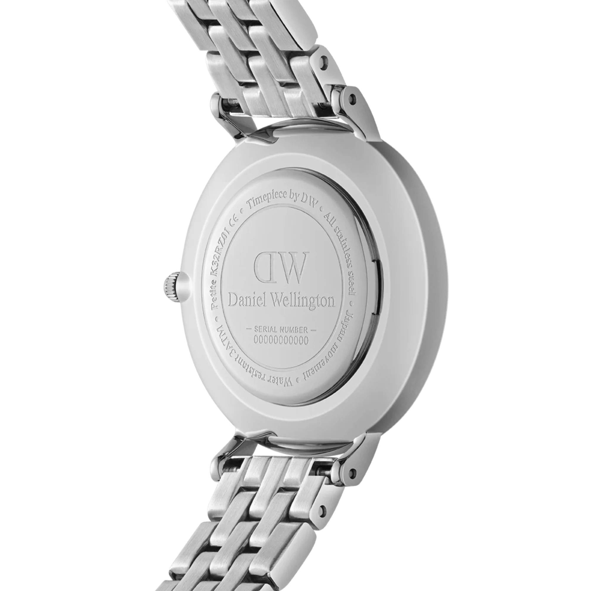 Daniel Wellington Petite Arctic Blue Sunray Dial Stainless Steel Strap Women's Watch DW00100664 - WatchNation