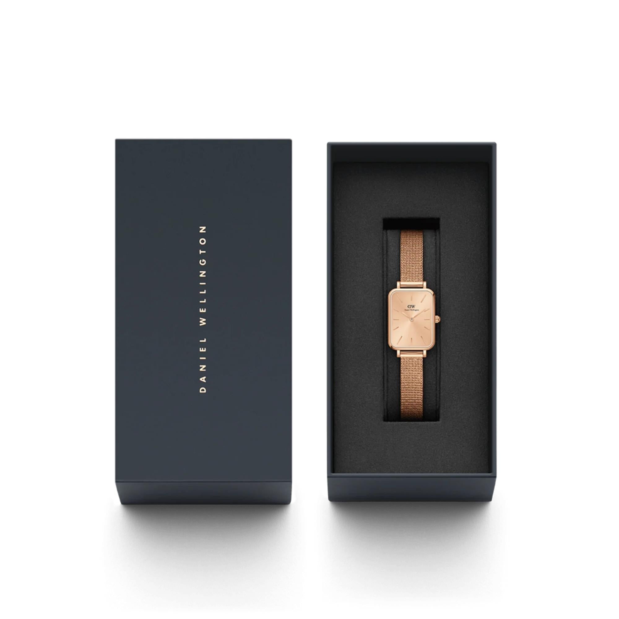 Daniel Wellington Quadro 22mm Rose Gold Dial Steel Ladies Quartz Watch DW00100484