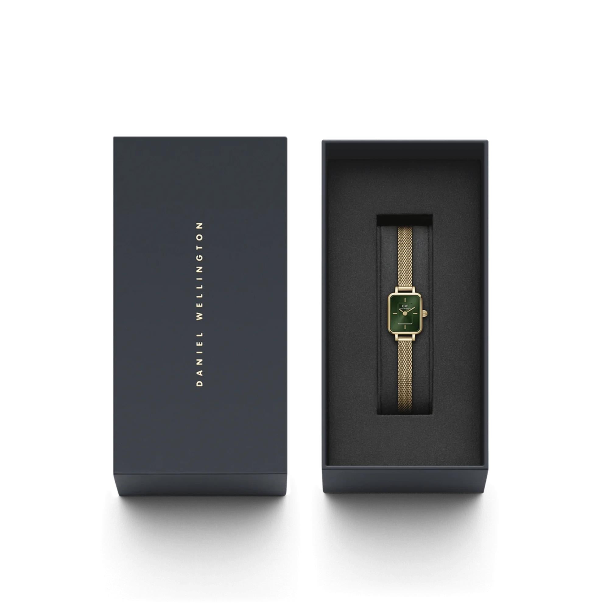 Daniel Wellington Quadro 15mm Green Dial Steel Ladies Quartz Watch DW00100653