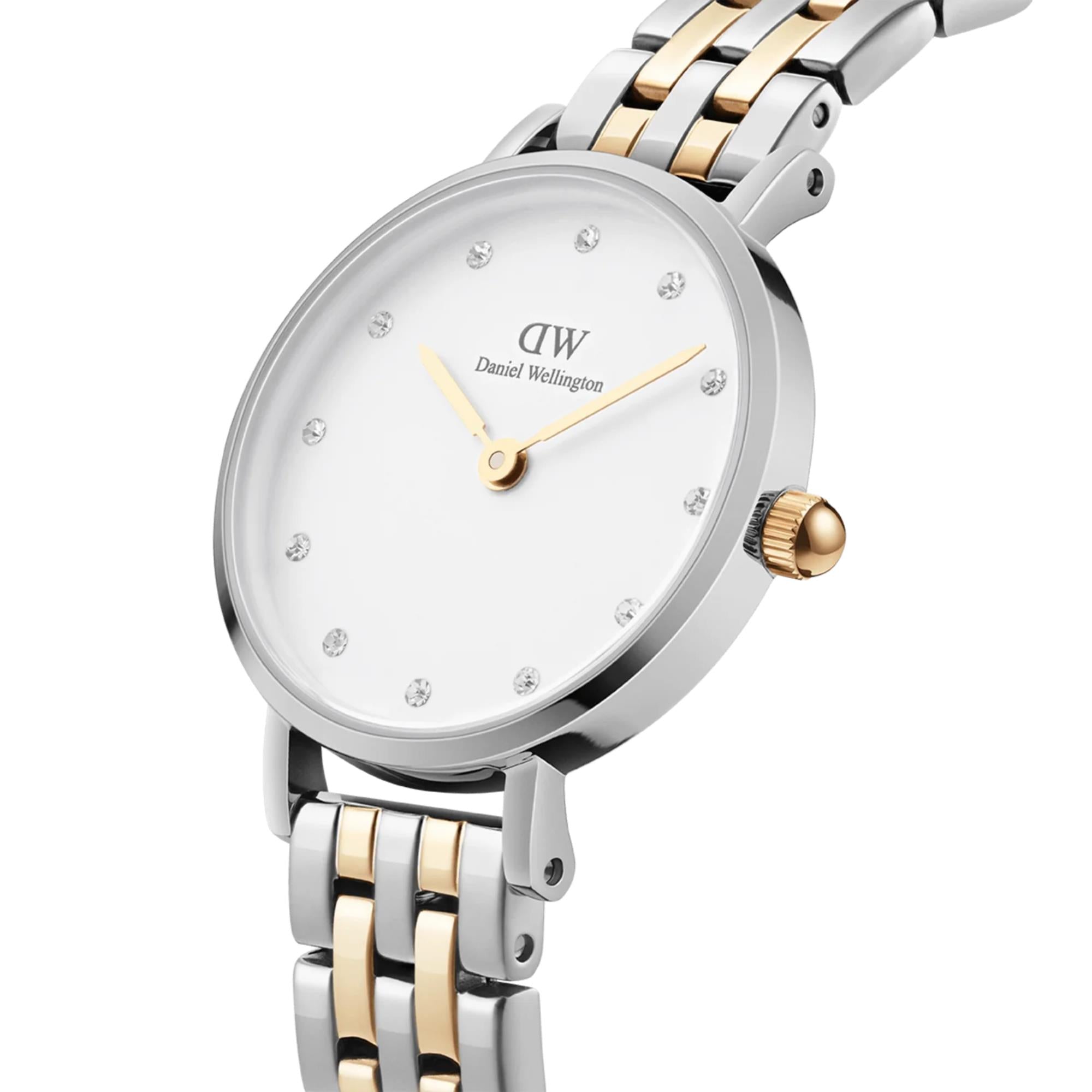 Daniel Wellington Petite 28mm Weißes Zifferblatt Stahl Damen Quarz Uhr DW00100616