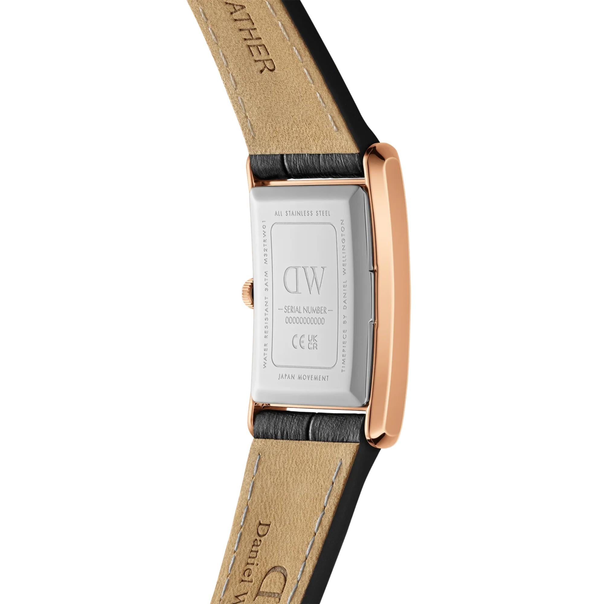 Daniel Wellington Bound 22mm Weißes Zifferblatt Leder Quarz Uhr DW00100693