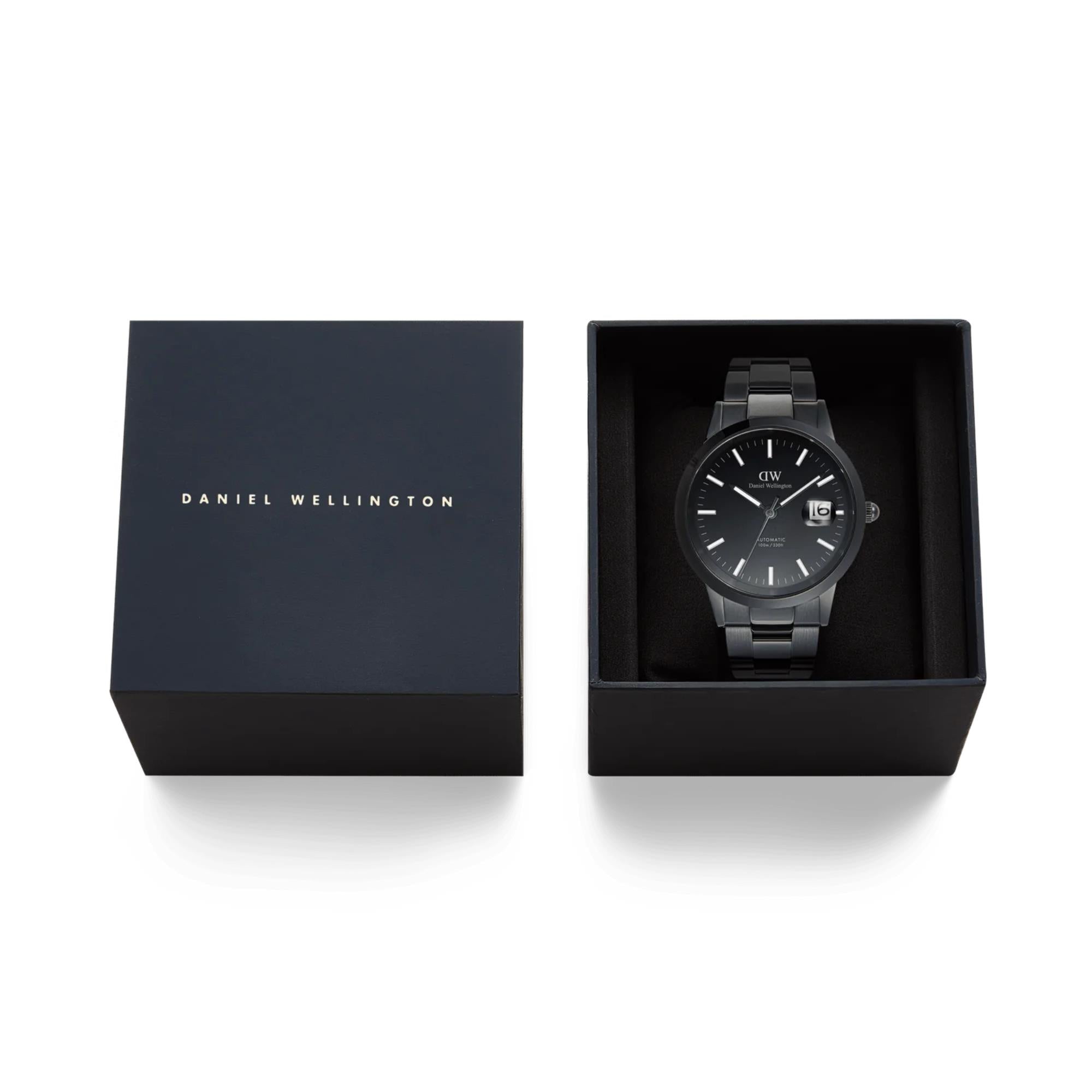 Daniel Wellington Iconic 40mm Black Dial Steel Mens Automatic Watch DW00100753