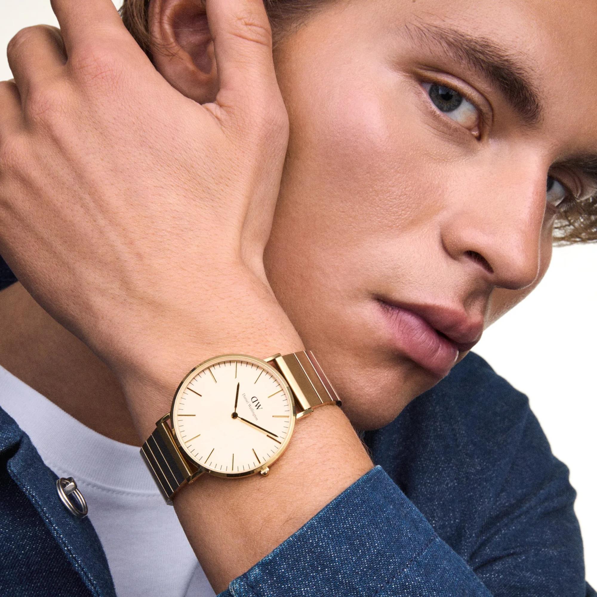 Daniel Wellington Classic 40mm Gold Dial Steel Mens Quartz Watch DW00100779