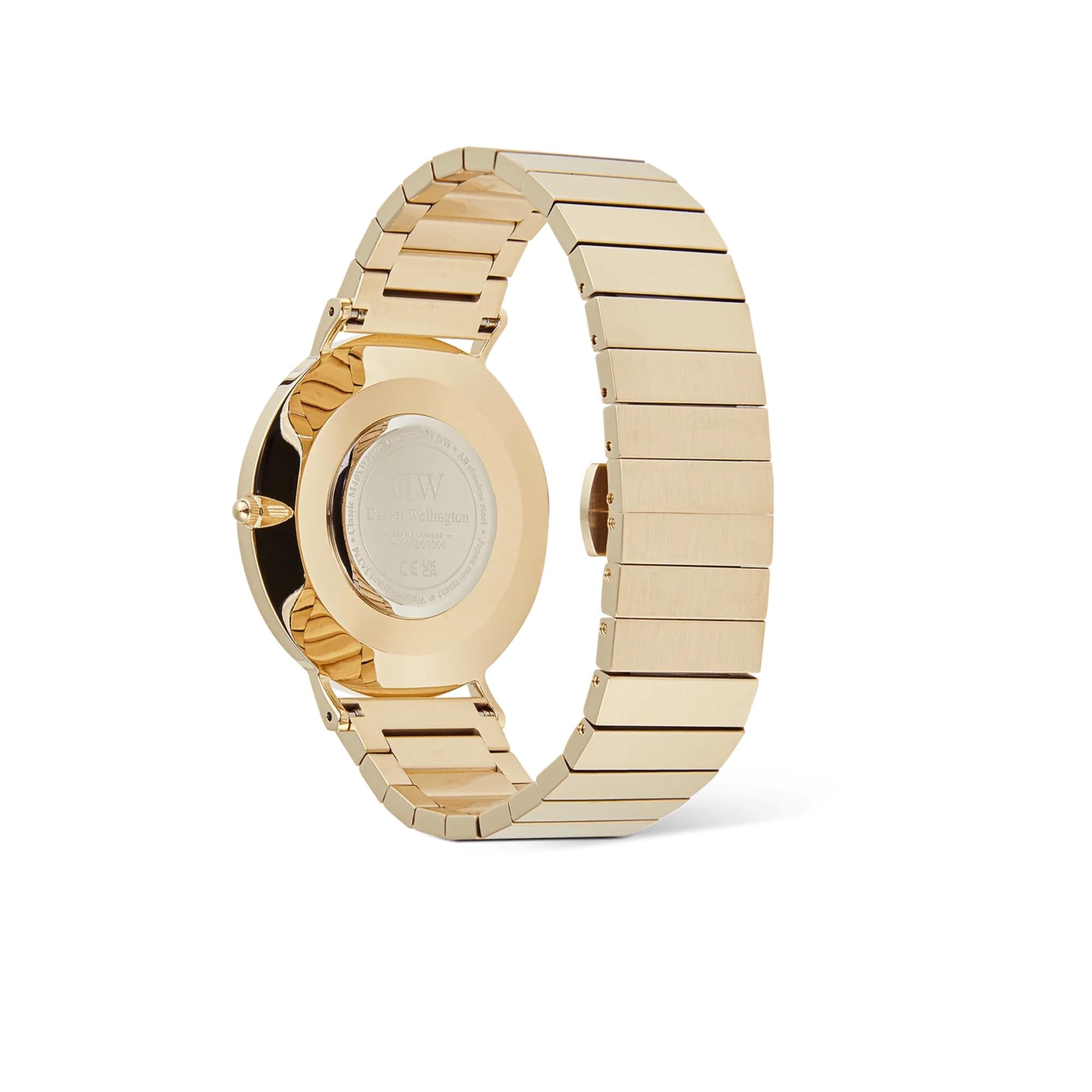 Daniel Wellington Classic 40mm Gold Dial Steel Mens Quartz Watch DW00100779