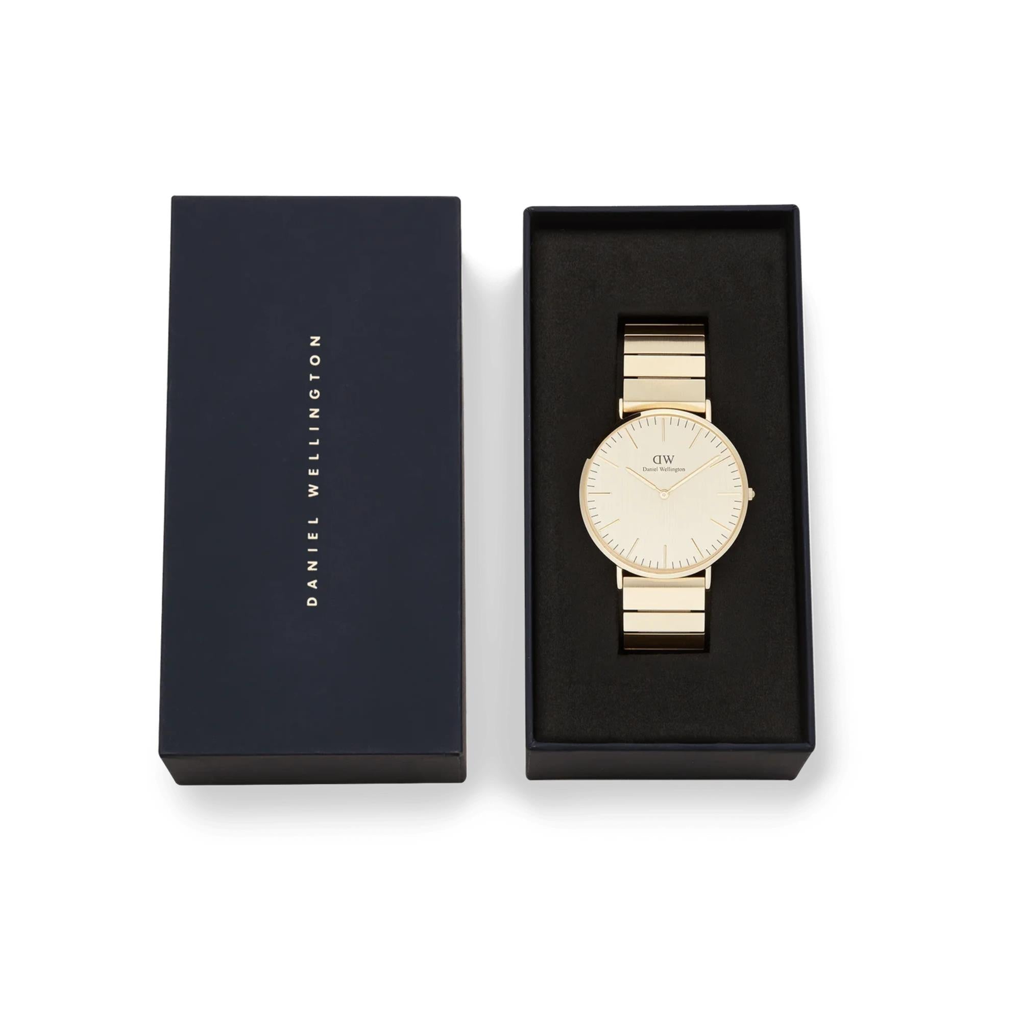 Daniel Wellington Classic 40mm Gold Dial Steel Mens Quartz Watch DW00100779