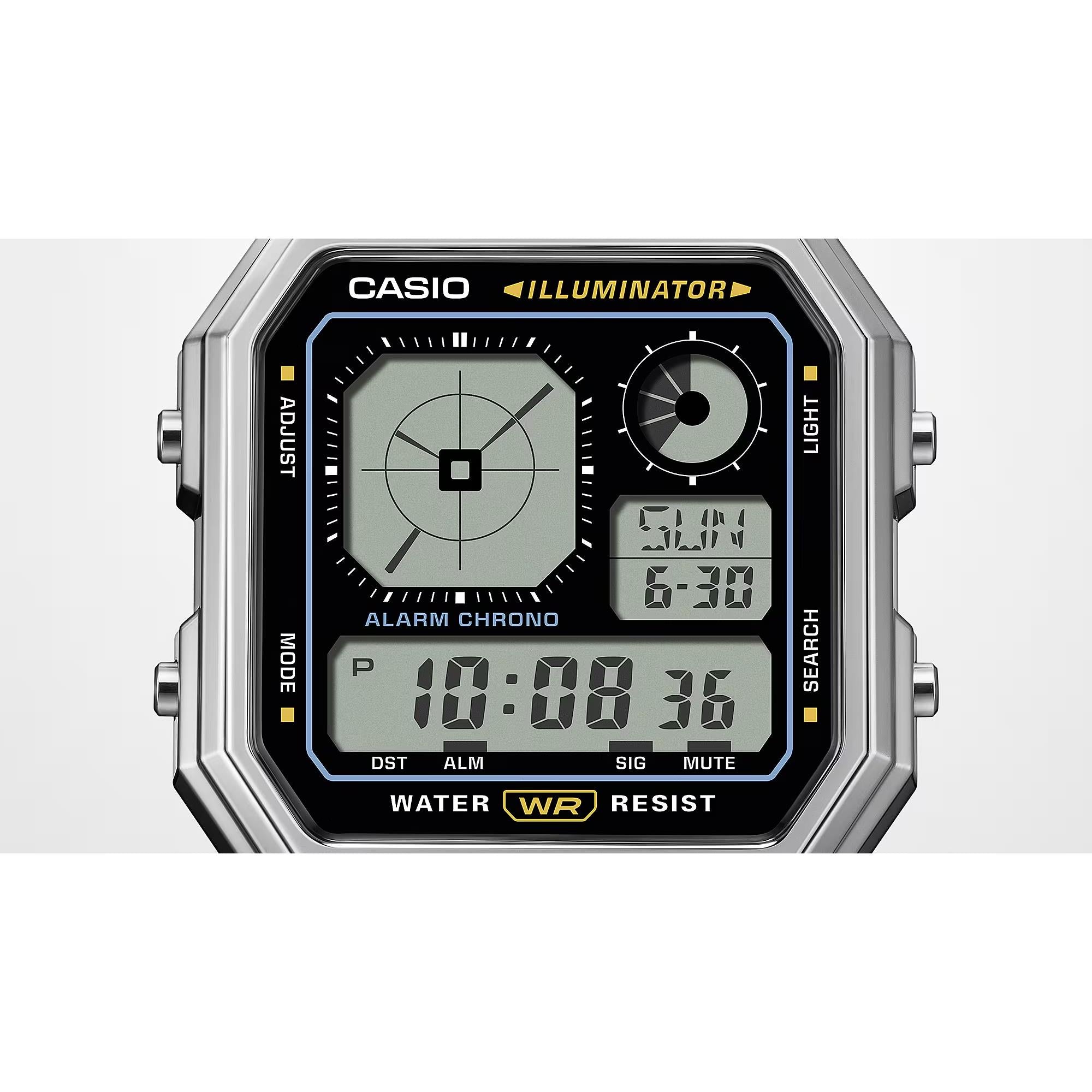 Casio Vintage Digital Stainless Steel Unisex Watch A130WE-1AEF