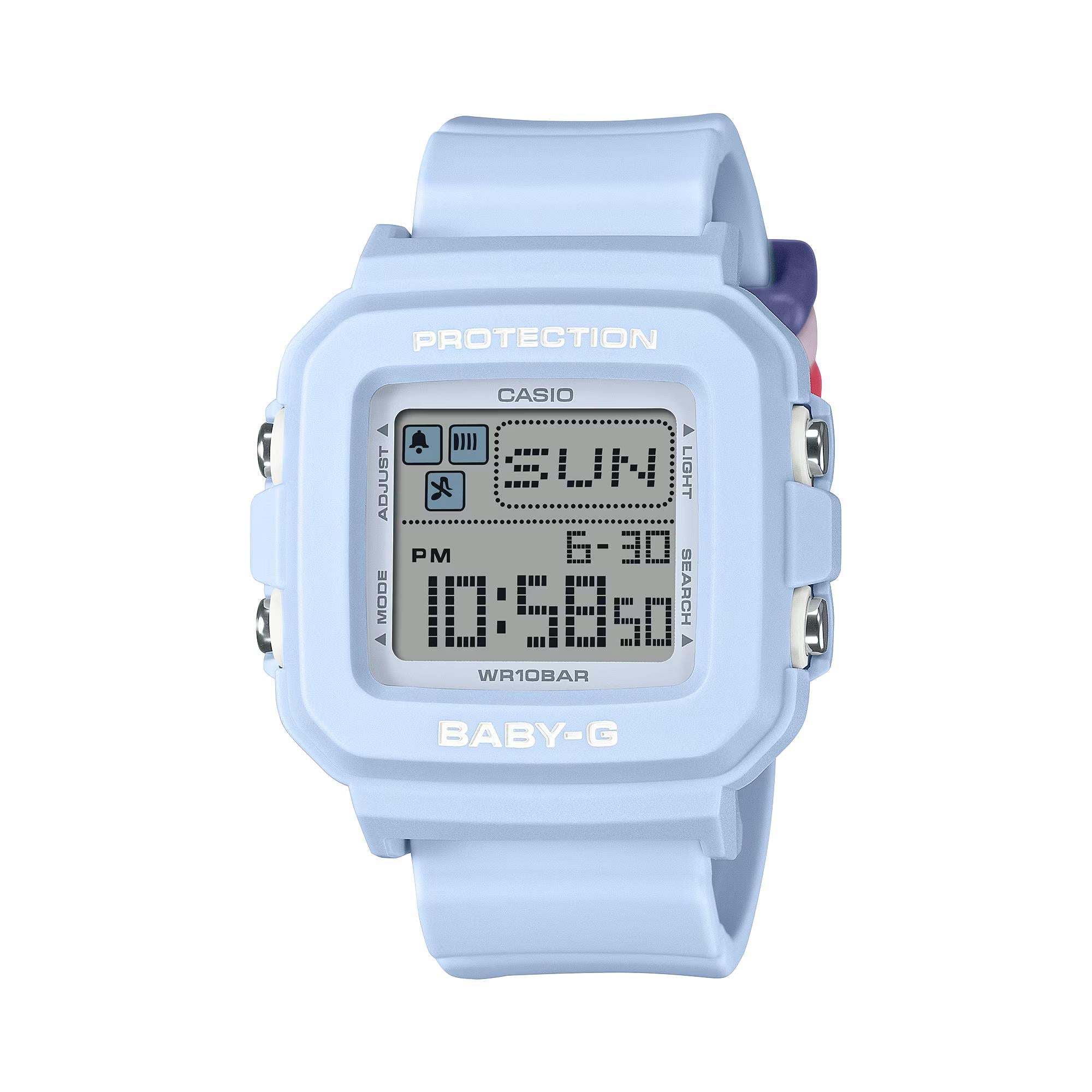Casio BABY-G Digital Blaues Harzarmband Damen Uhr BGD-10L-2ER
