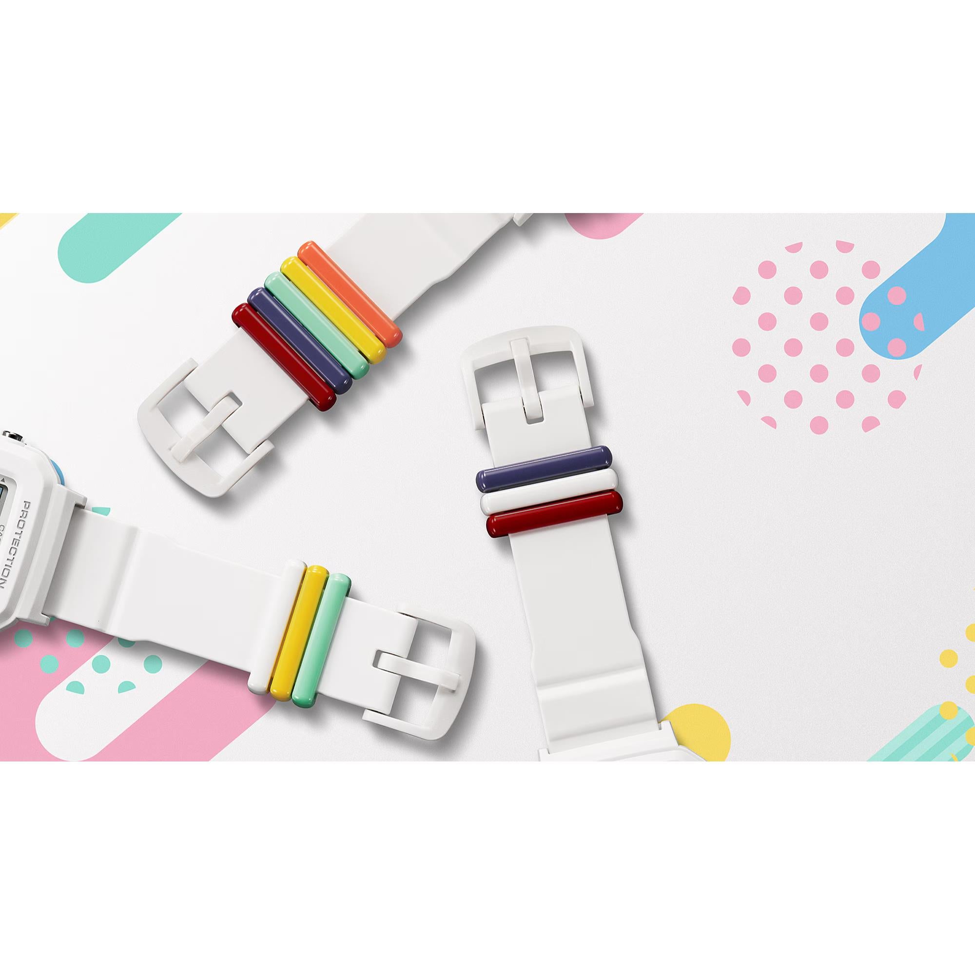 Casio BABY-G Digital Weißes Harzarmband Damen Uhr BGD-10L-7ER