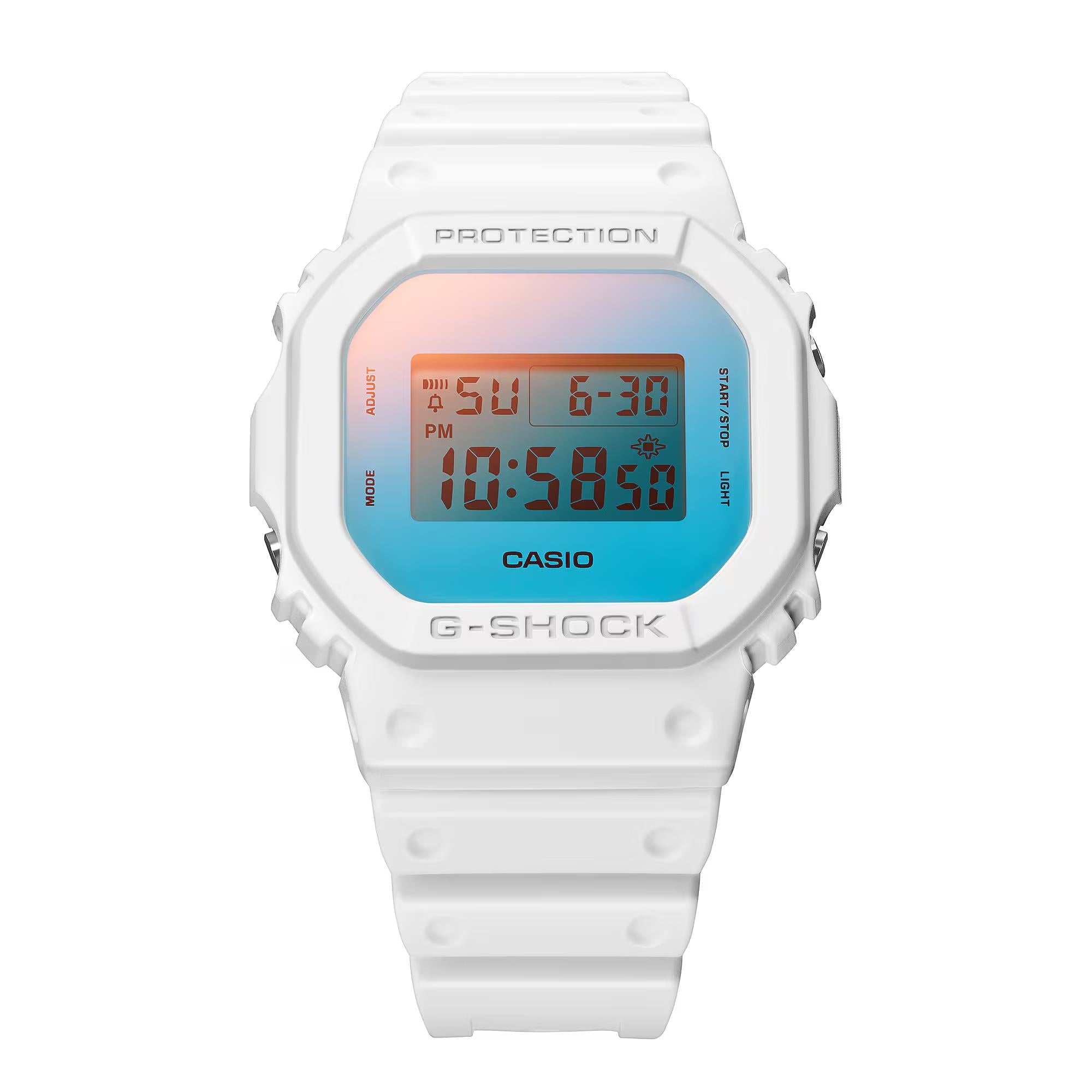 Casio G-Shock Digital Weißes Harzarmband Herren Uhr DW-5600TL-7ER