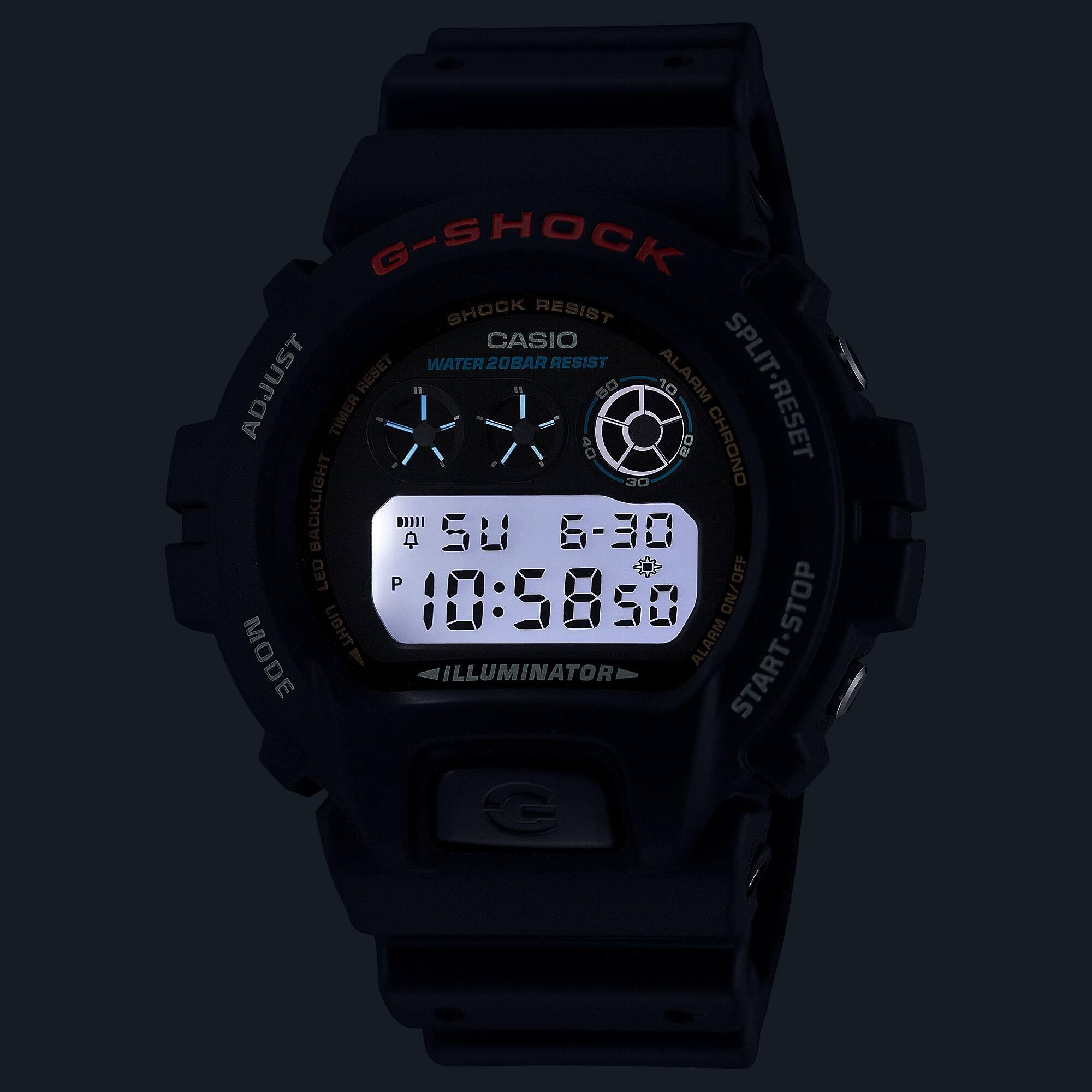 Casio G-Shock Classic Digital Schwarzes Harzarmband Herren Uhr DW-6900U-1ER